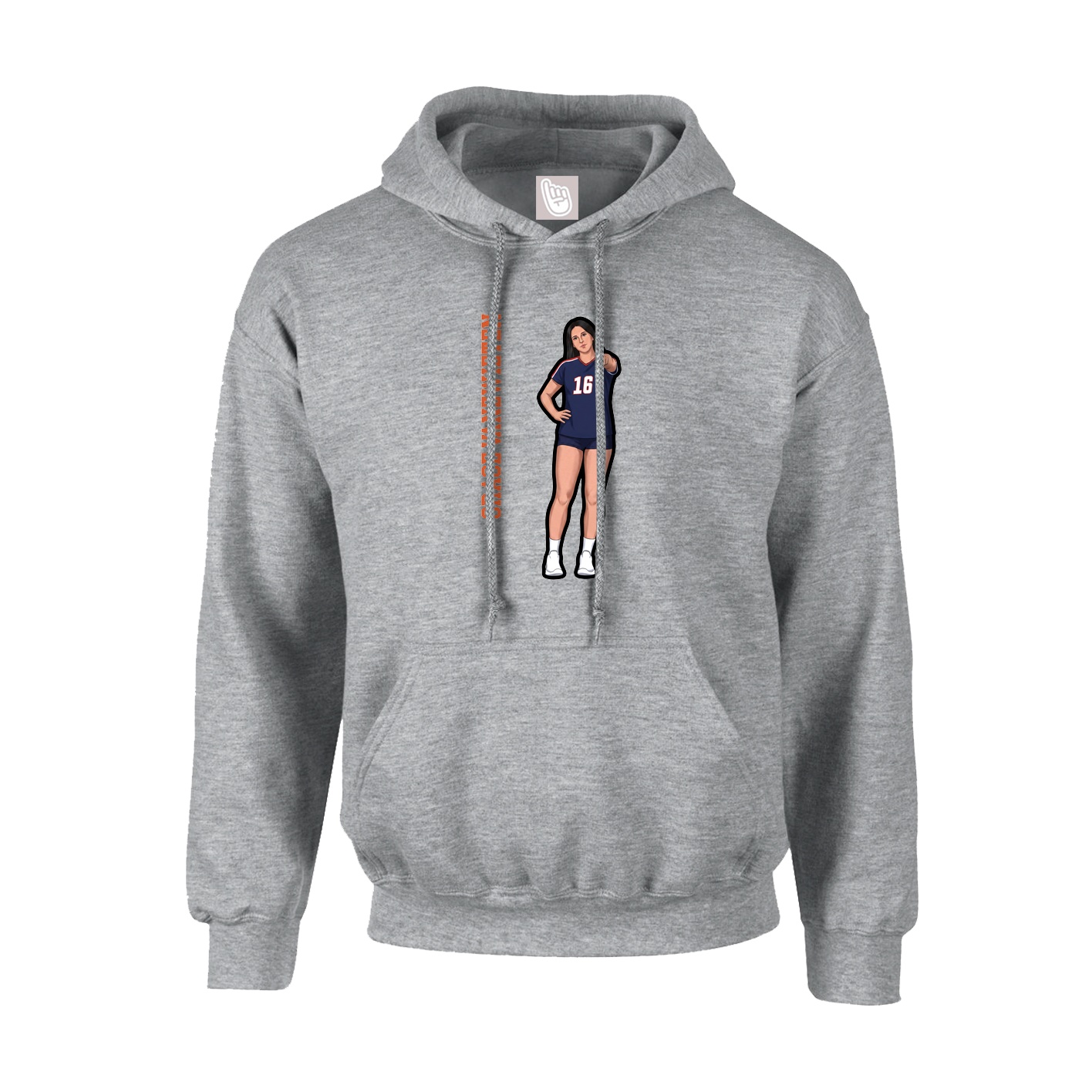Youth Hoodie — Name Vertical in Grey