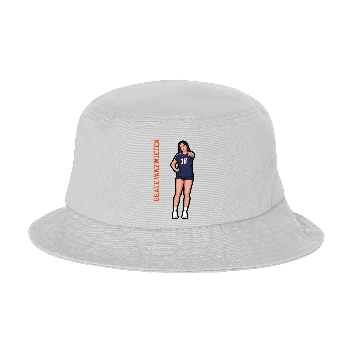 Bucket Cap — Name Vertical in White