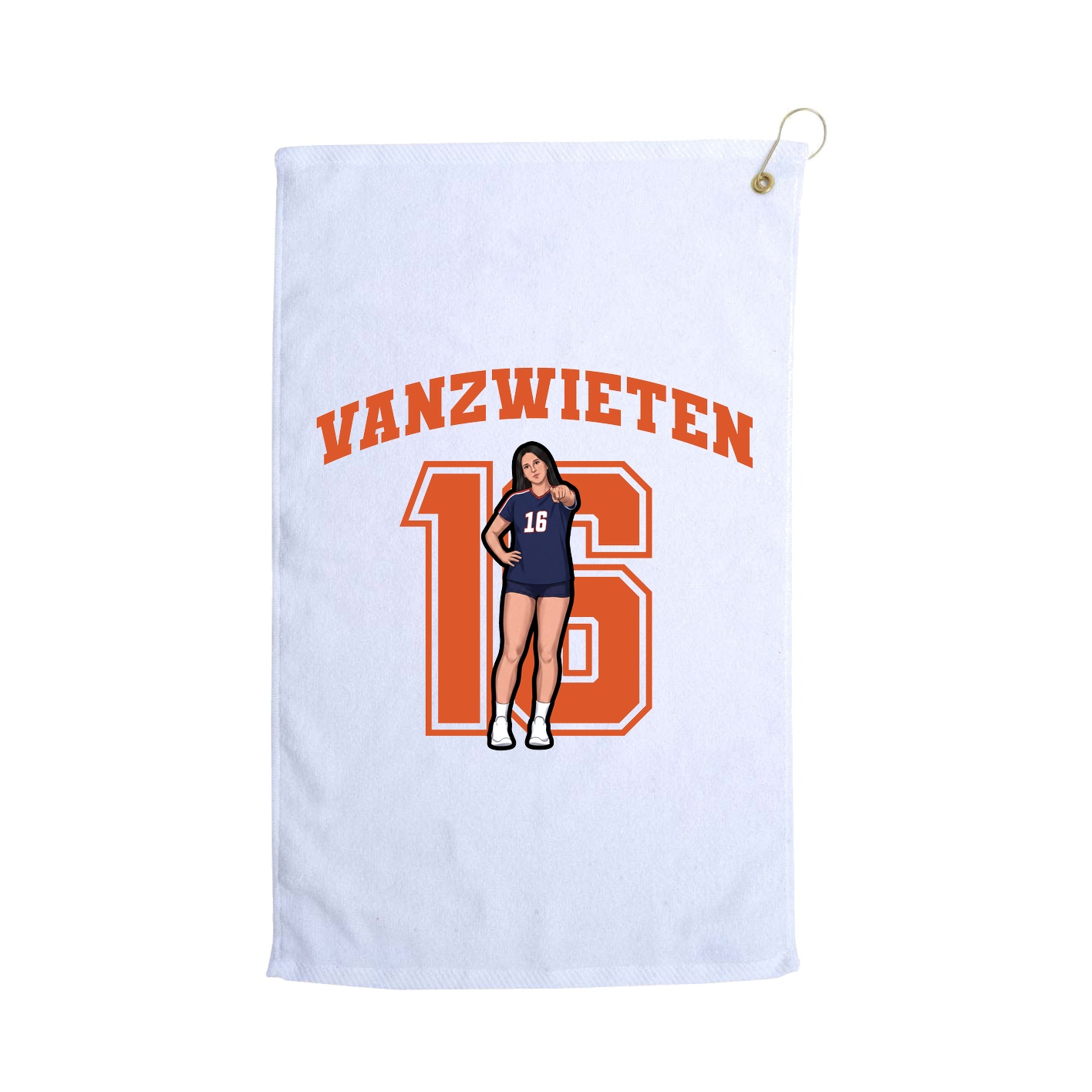 Golf Towel — Number in White