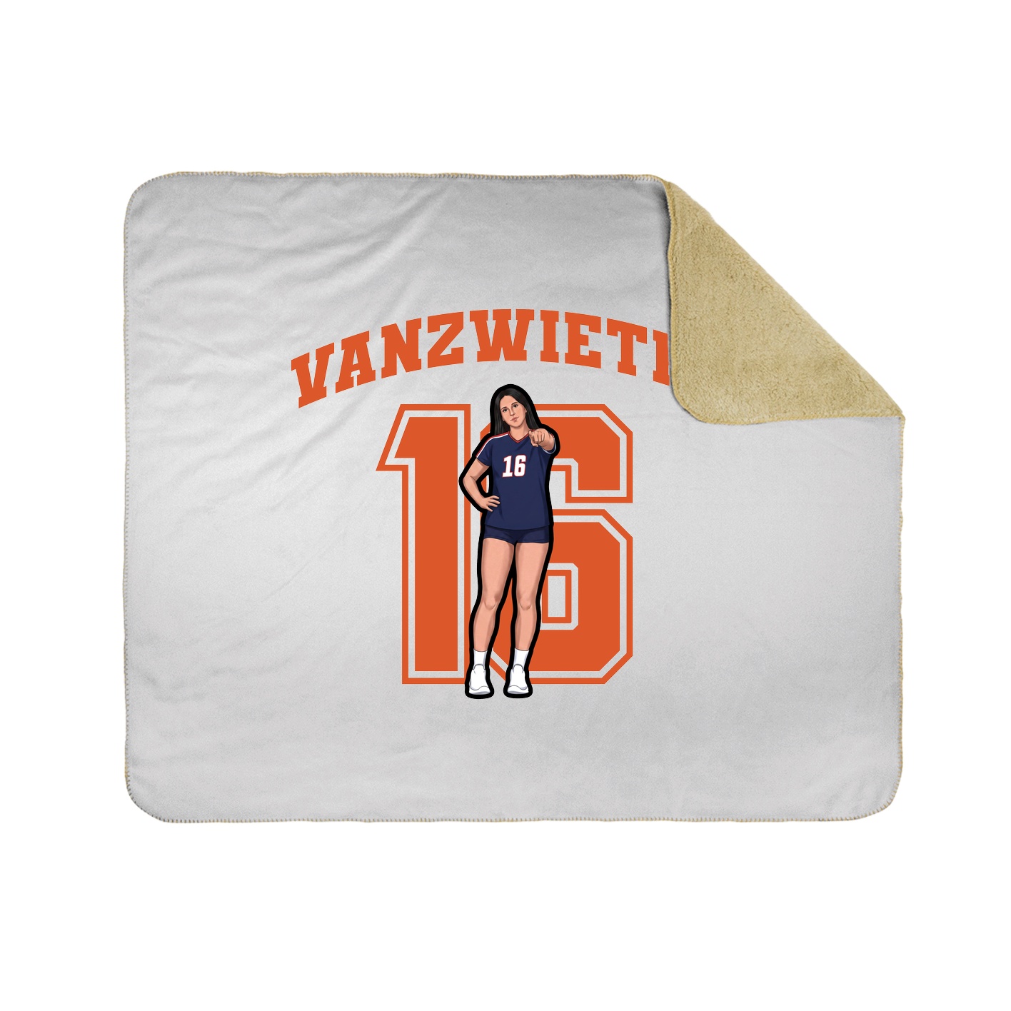 Throw Blanket — Number in White