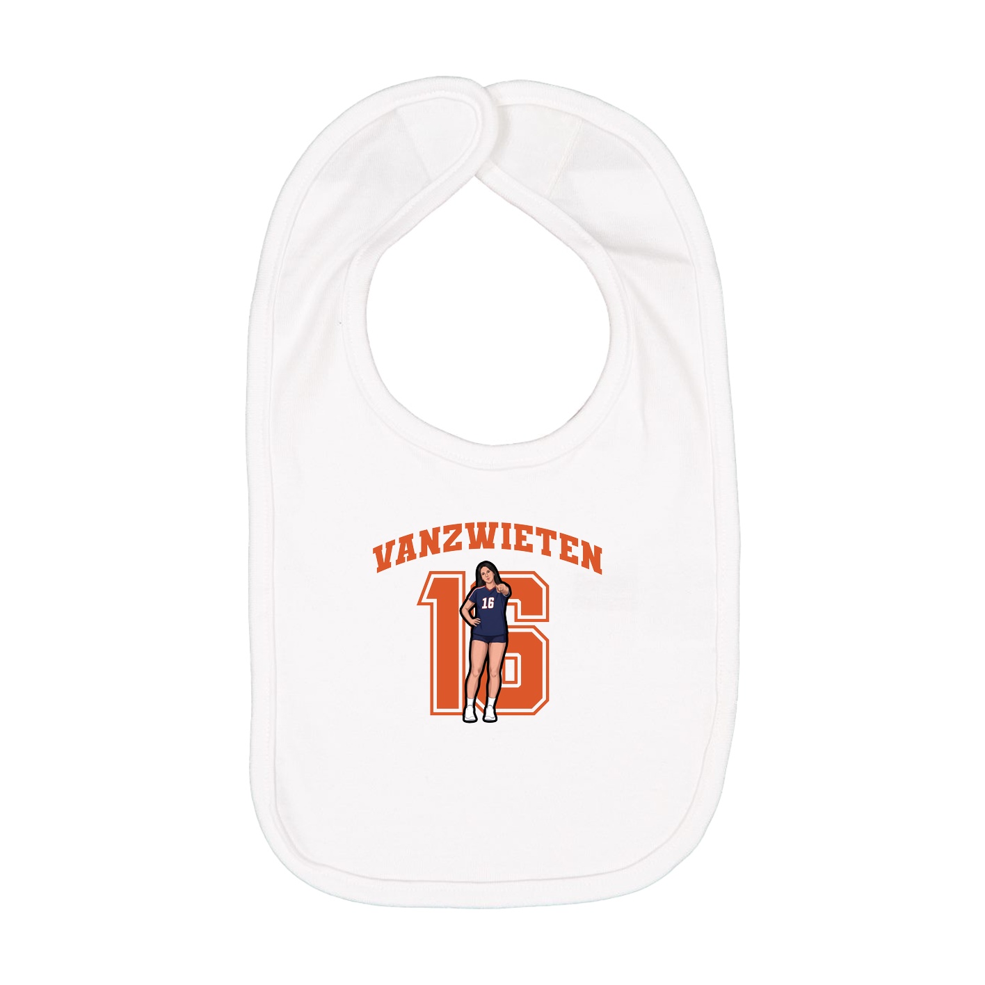 Infant Bib — Number in White