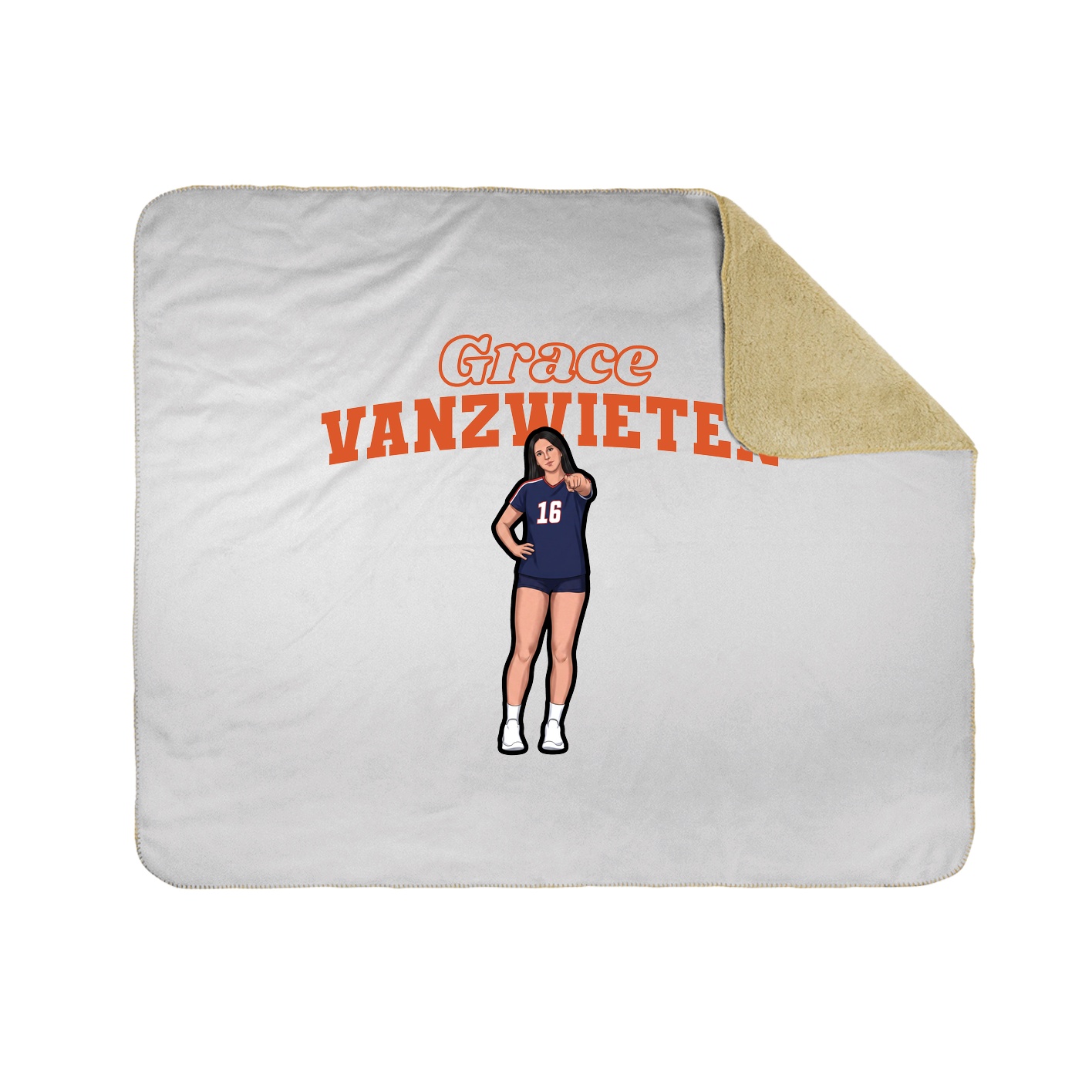 Throw Blanket — Name Arch in White