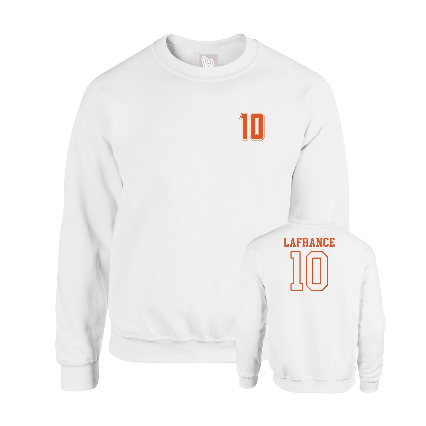 Fleece Crew — Chest Back in White