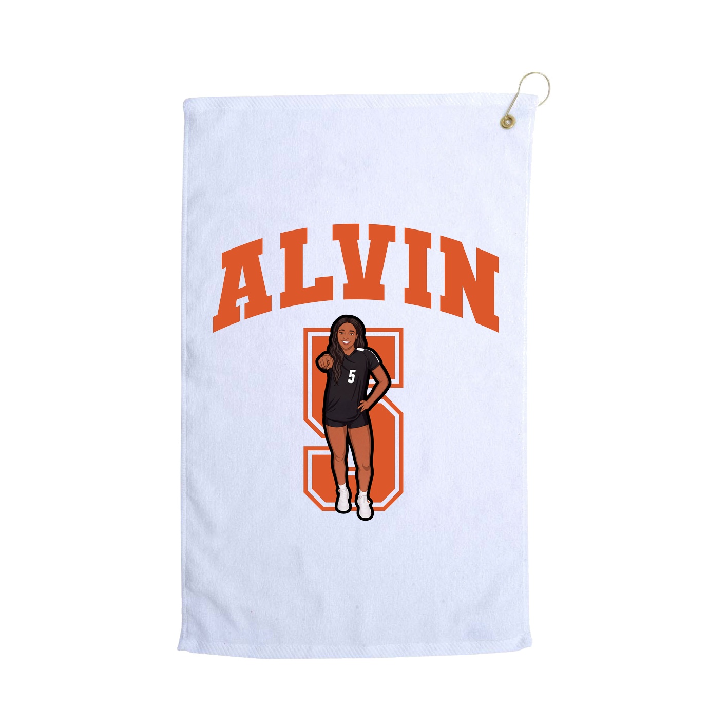 Golf Towel — Number in White
