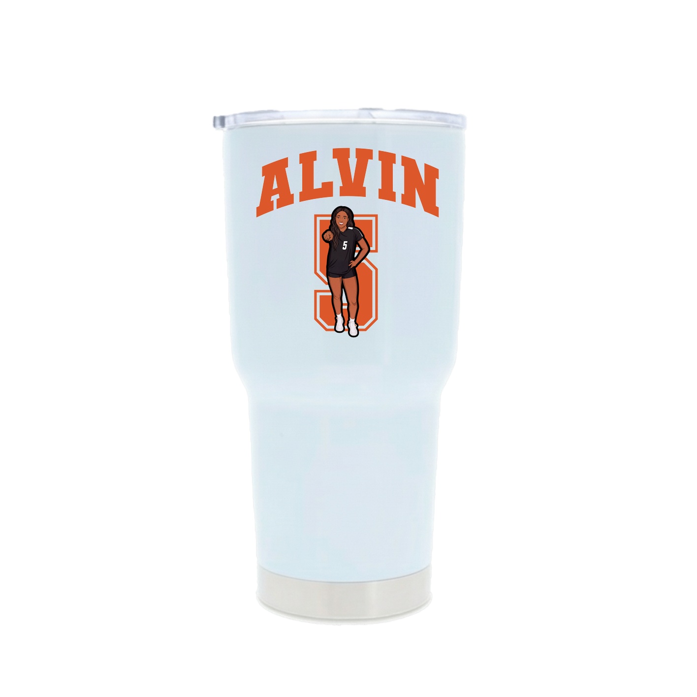30oz Stainless Steel Tumbler — Number in White