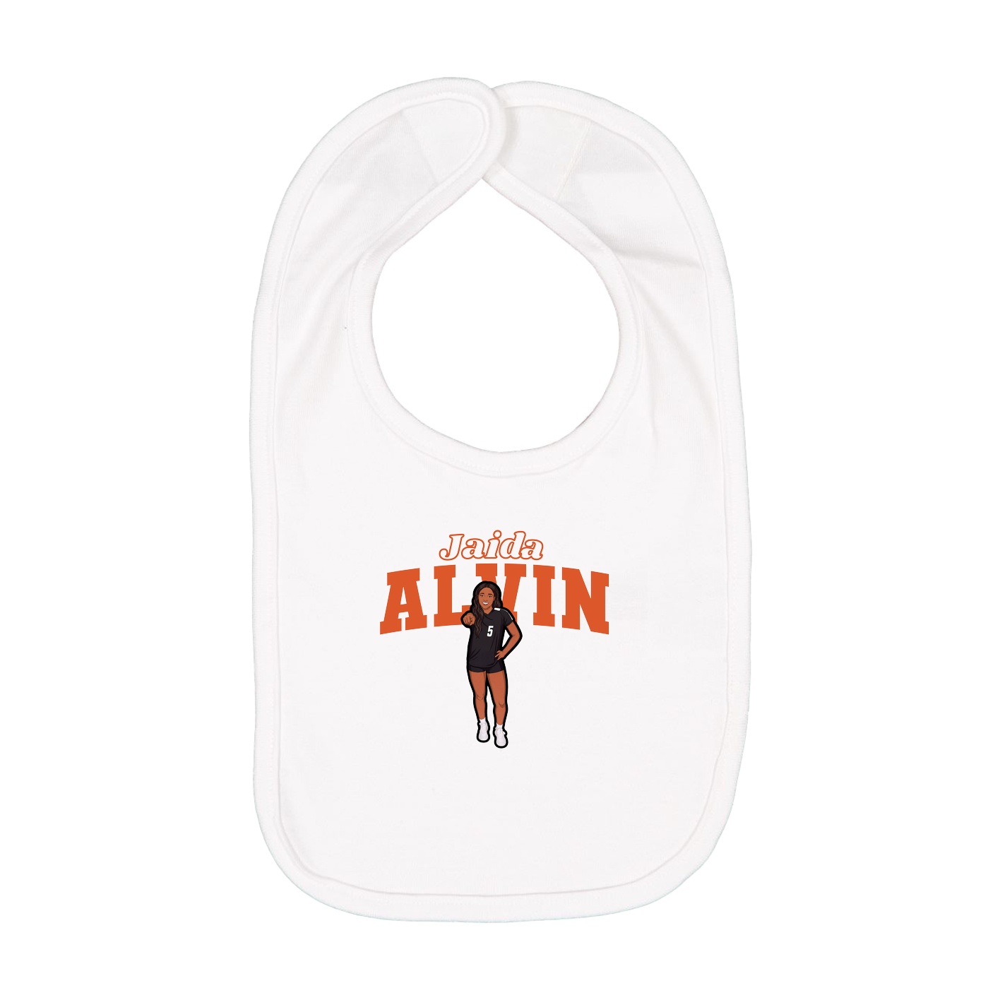 Infant Bib — Name Arch in White