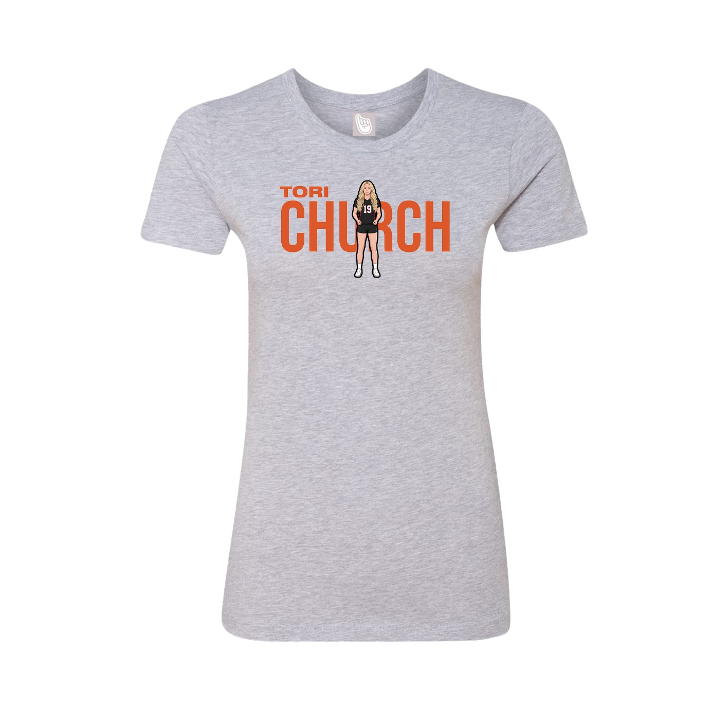 Fitted Women's Tee — Player Name in Grey