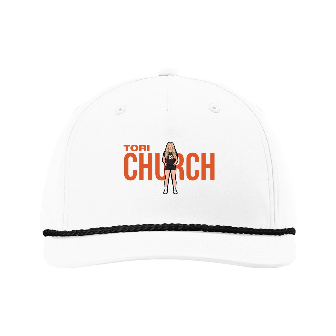 Five-Panel Classic Rope Cap — Player Name in White