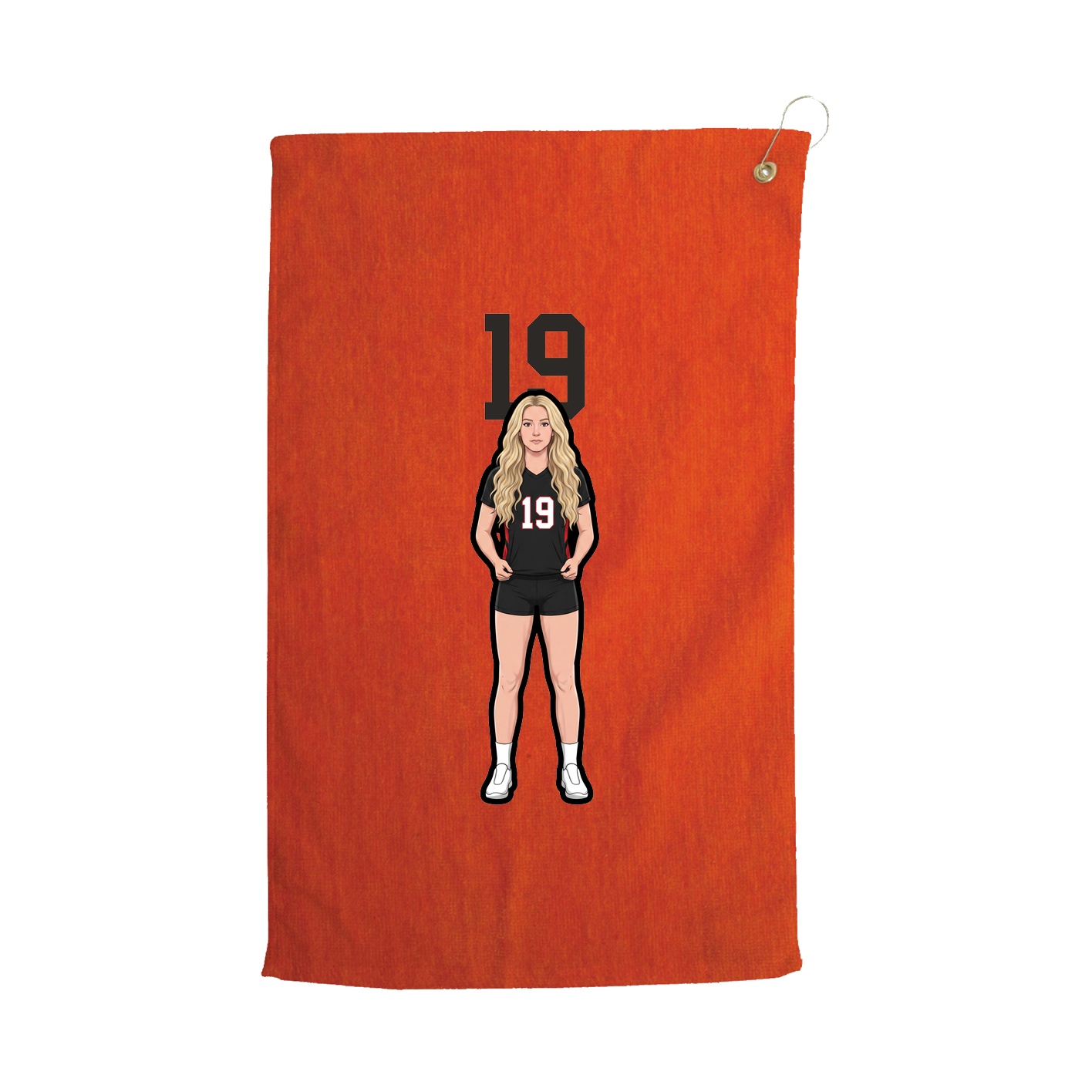 Golf Towel — Number Top in Orange