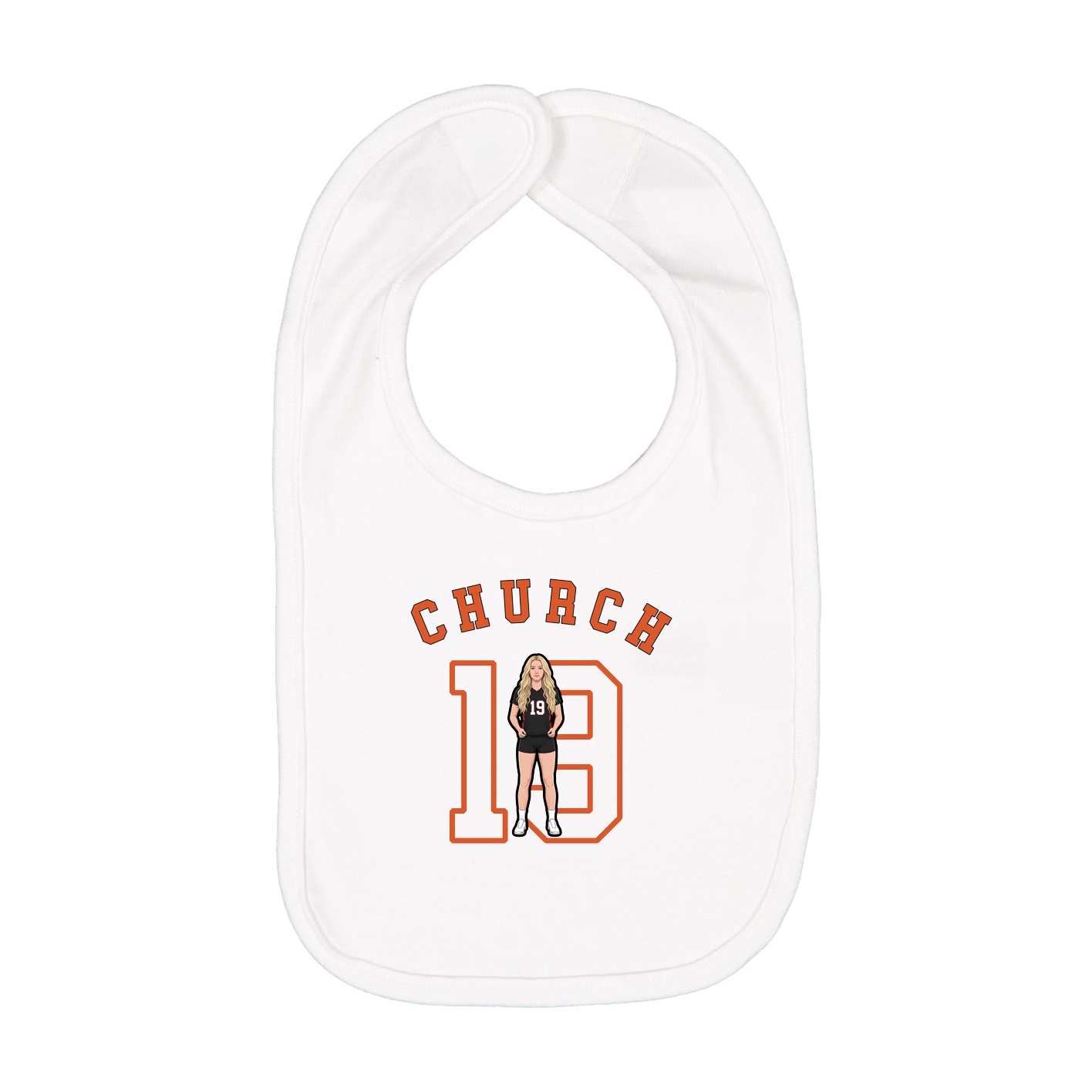 Infant Bib — Shirsey Arch in White