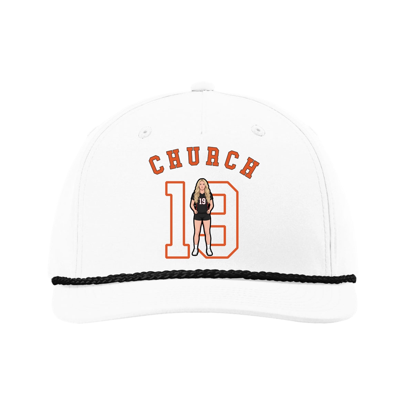 Five-Panel Classic Rope Cap — Shirsey Arch in White