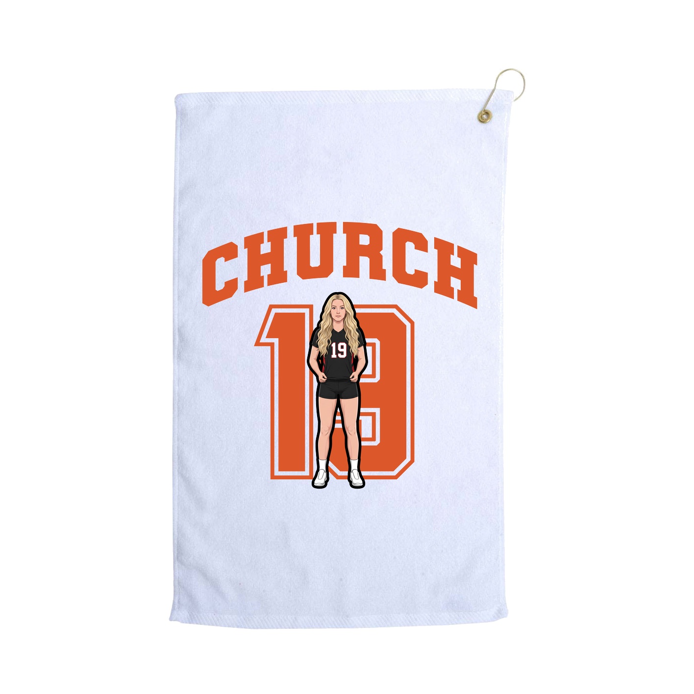 Golf Towel — Number in White