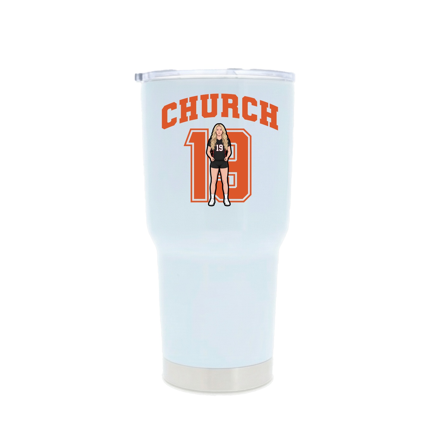 30oz Stainless Steel Tumbler — Number in White