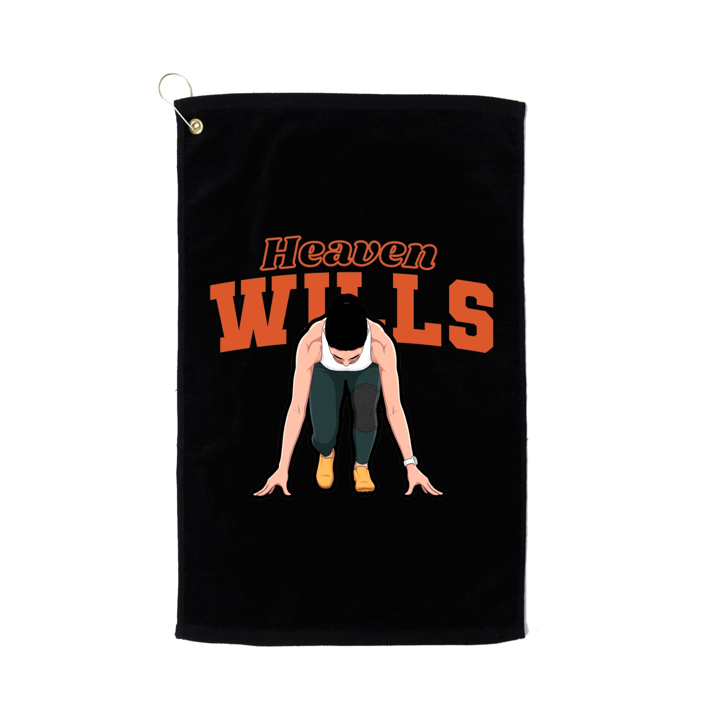 Golf Towel — Name Arch in Black