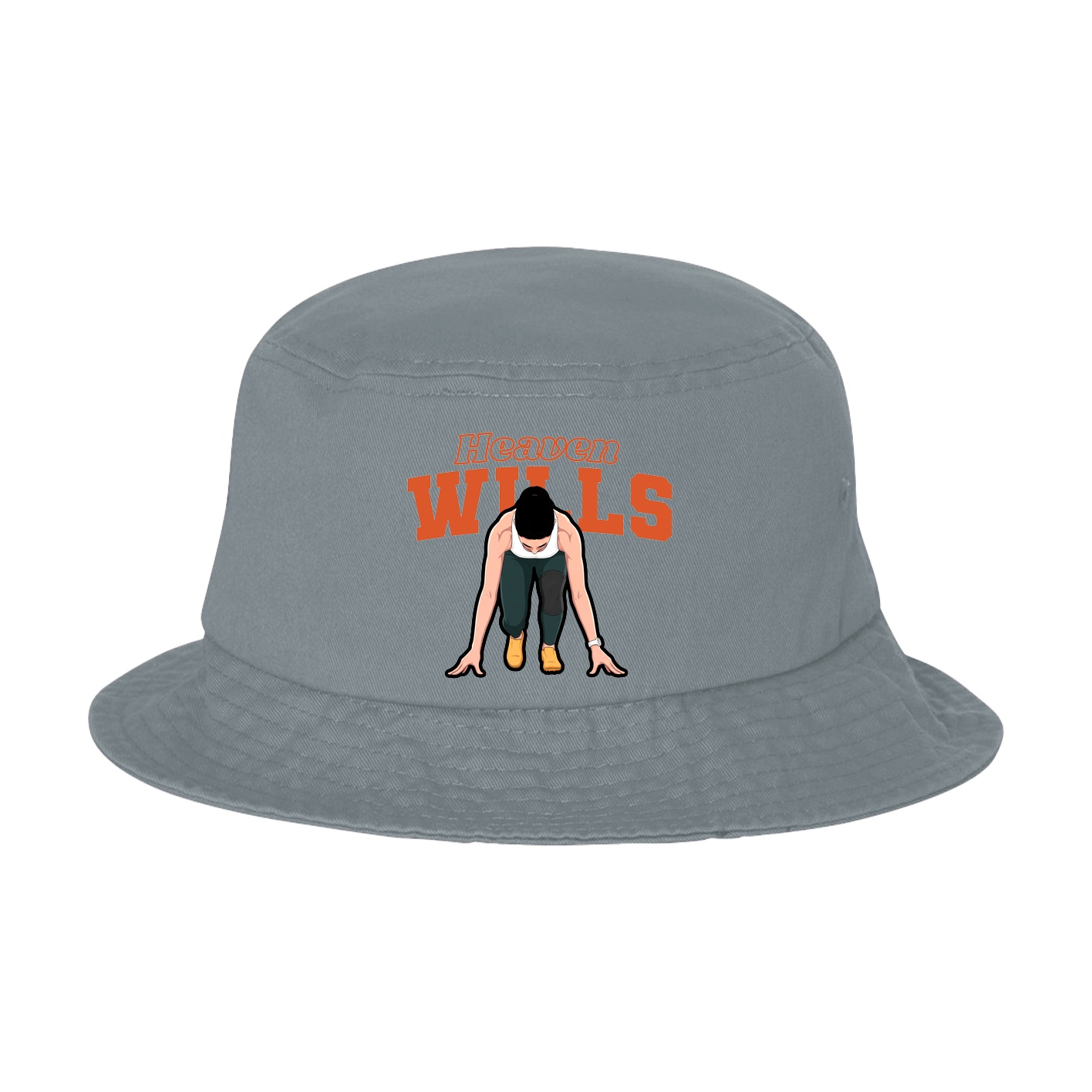 Bucket Cap — Name Arch in Grey