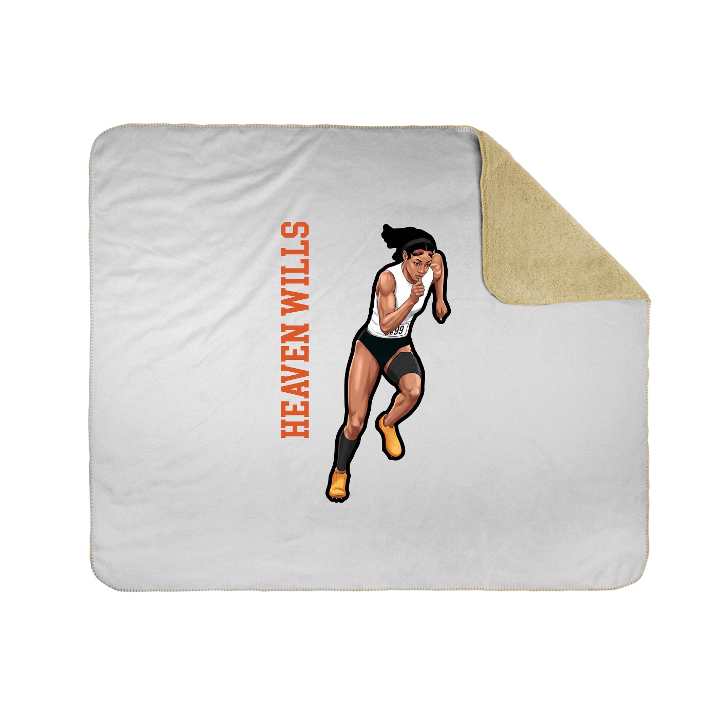 Throw Blanket — Name Vertical in White