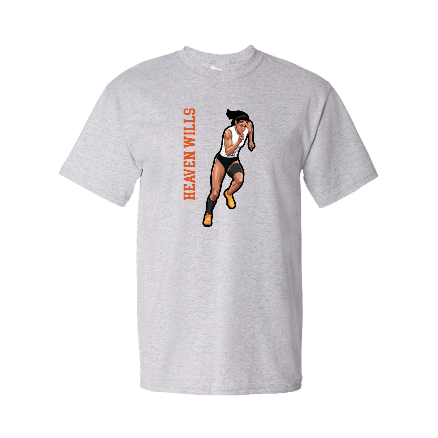 Youth Tee — Name Vertical in Grey