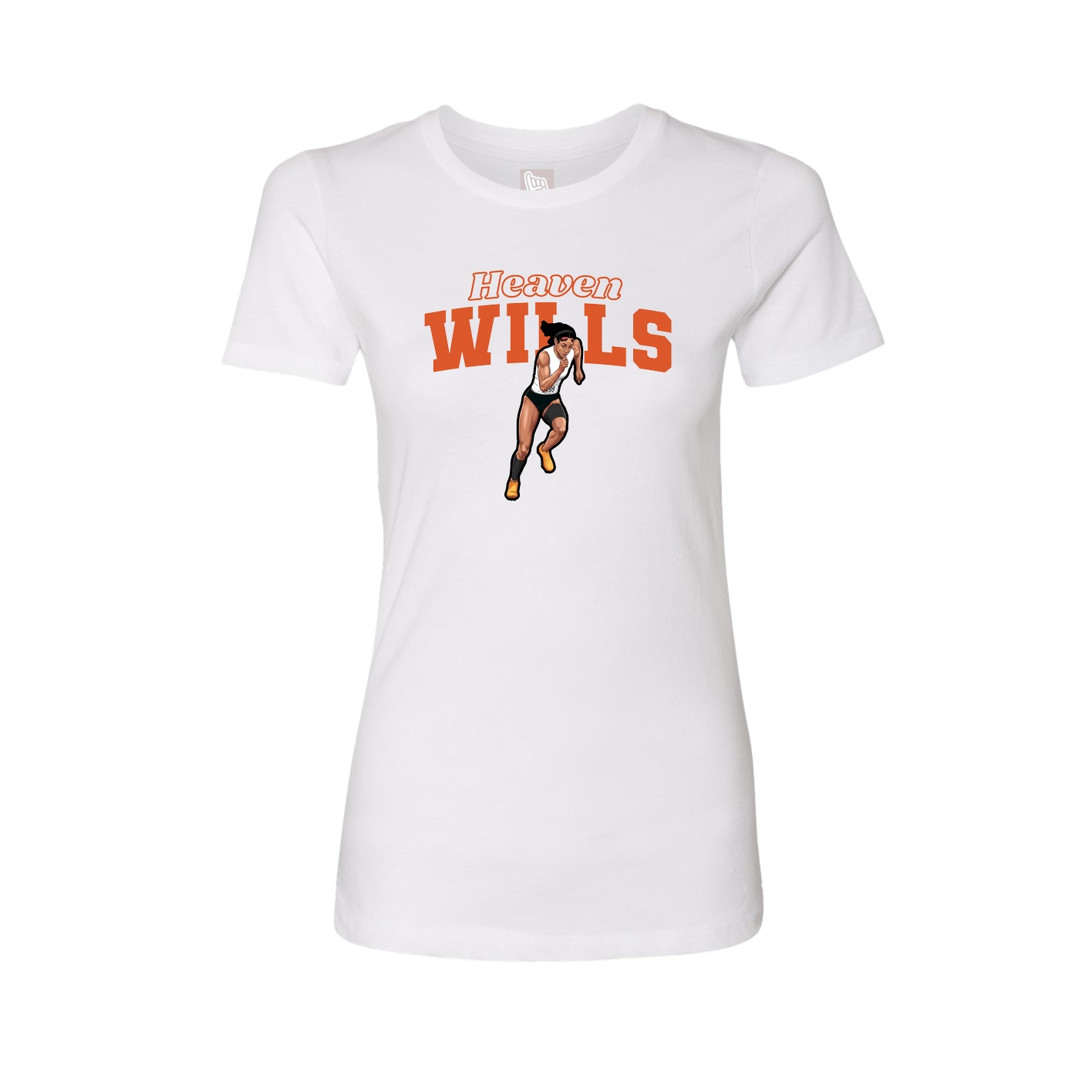 Fitted Women's Tee — Name Arch in White
