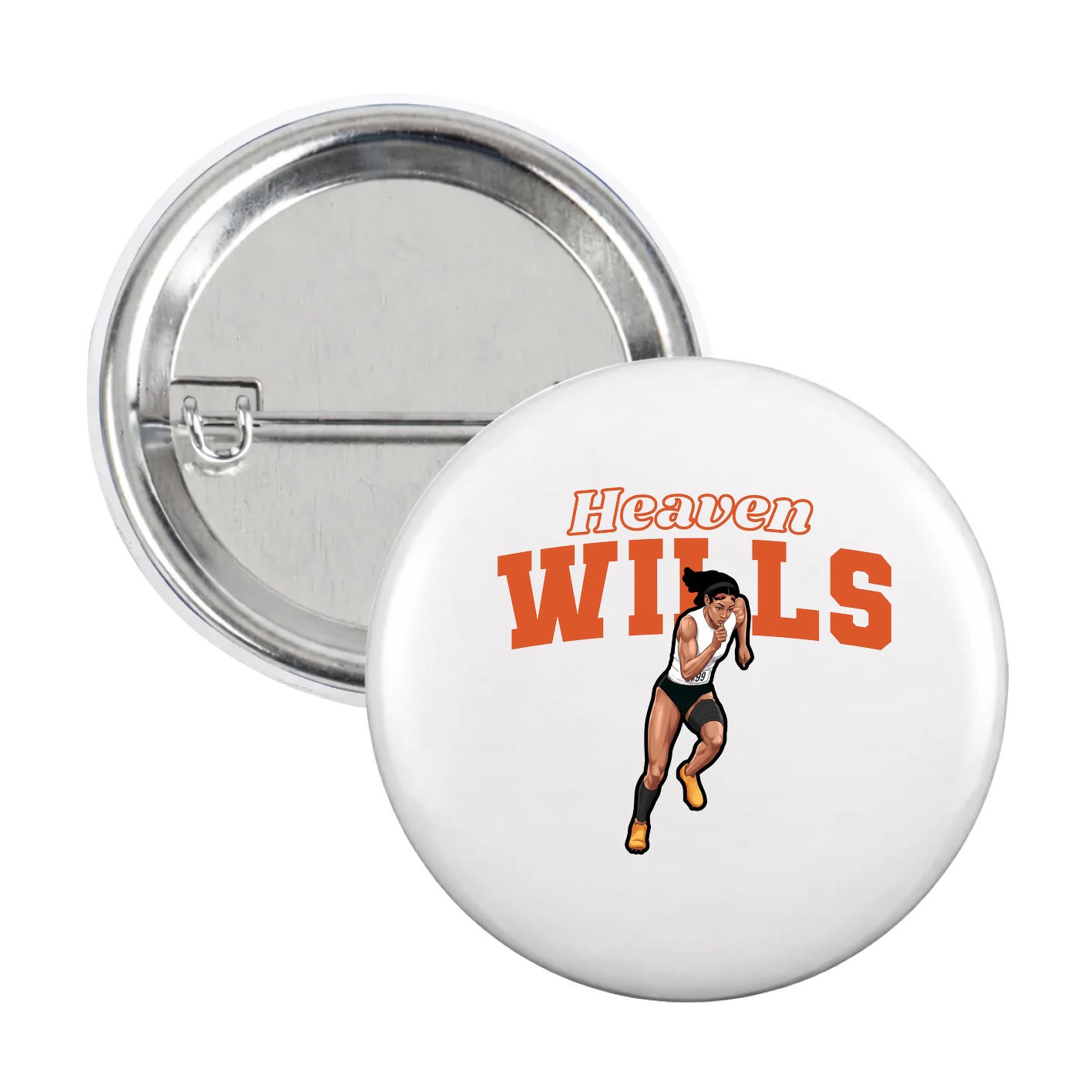 Game Day Button — Name Arch in White