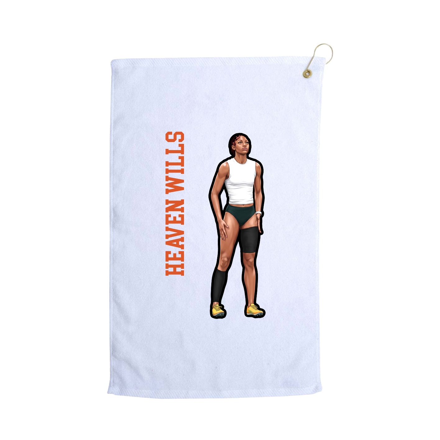 Golf Towel — Name Vertical in White