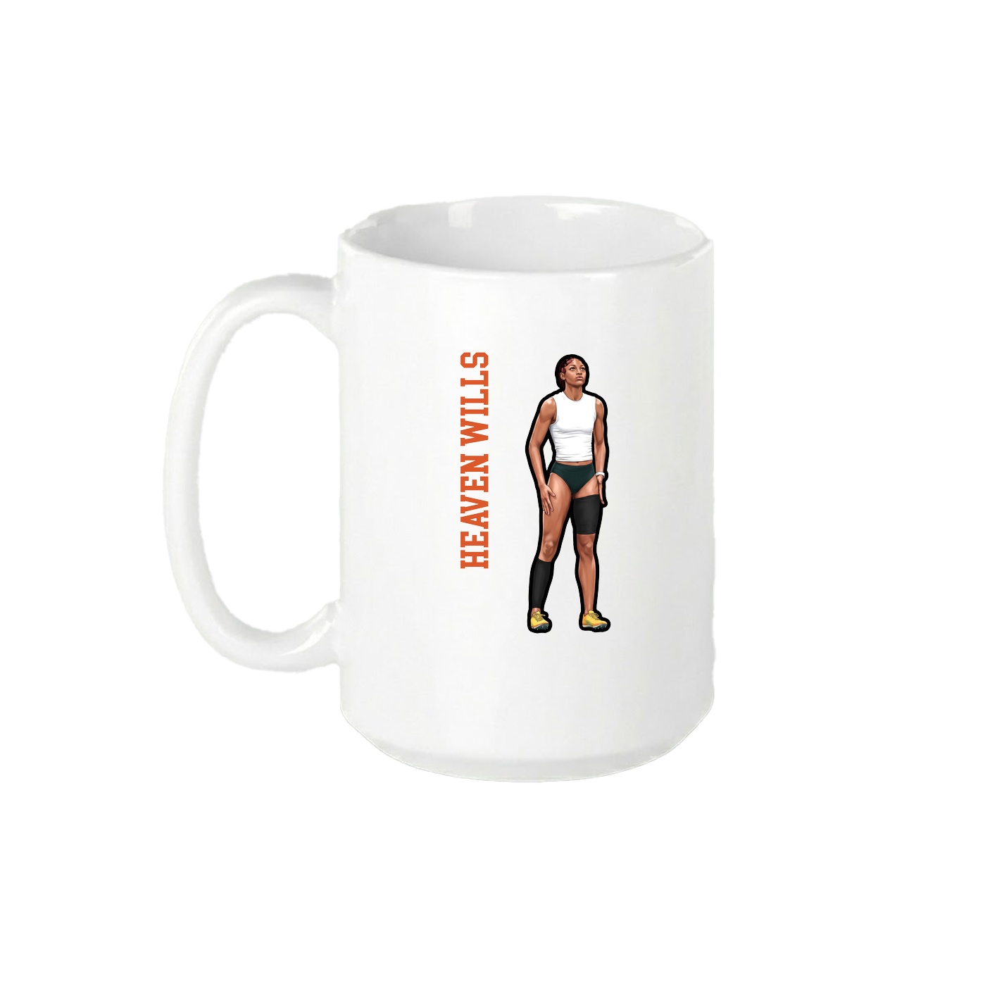 15oz Coffee Mug — Name Vertical in White