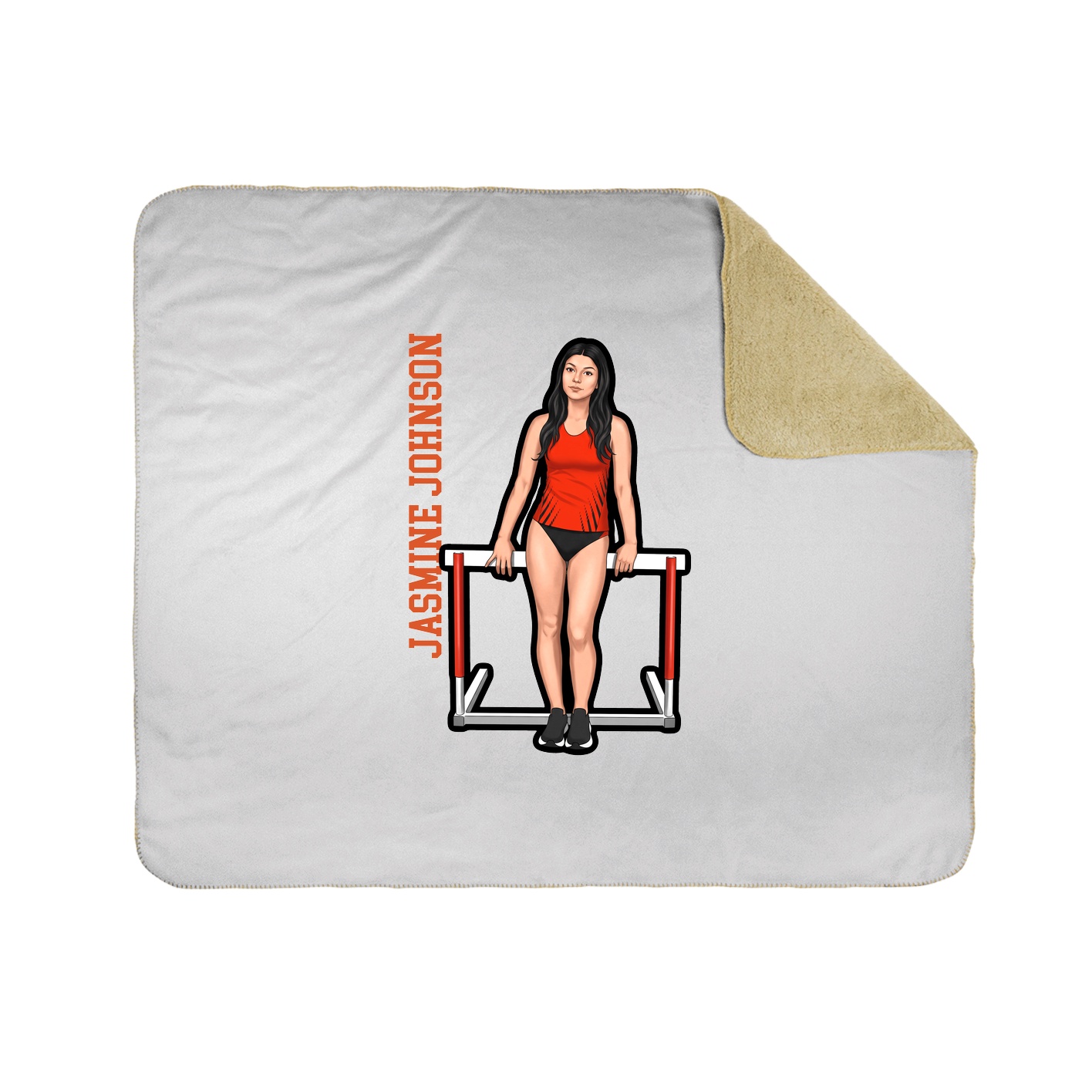 Throw Blanket — Name Vertical in White