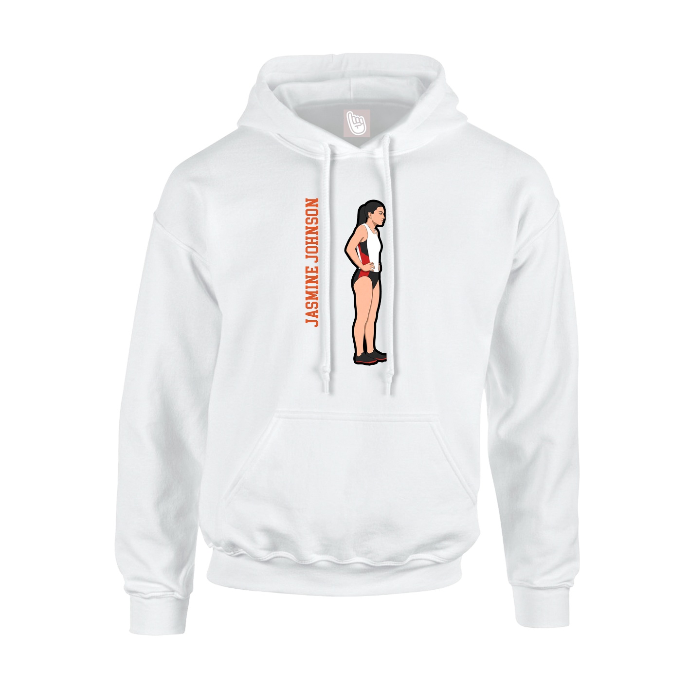 Hoodie — Name Vertical in White