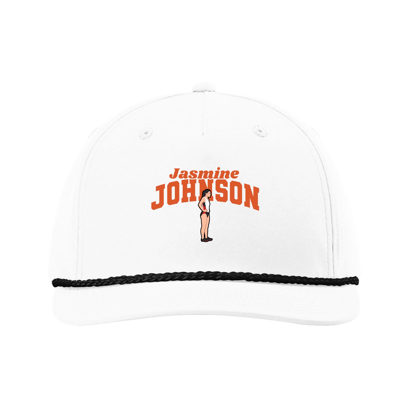 Five-Panel Classic Rope Cap — Signature Arch in White