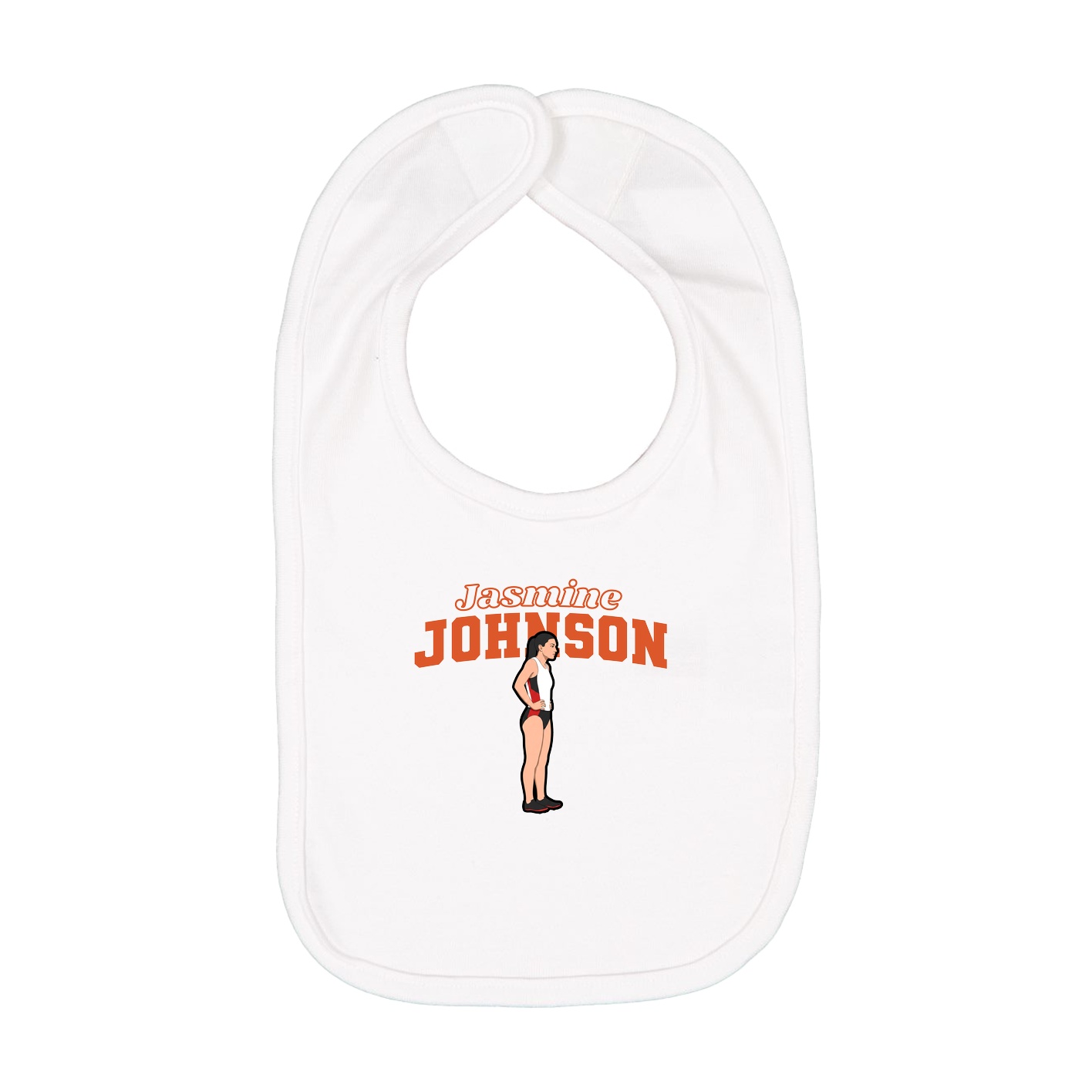 Infant Bib — Name Arch in White