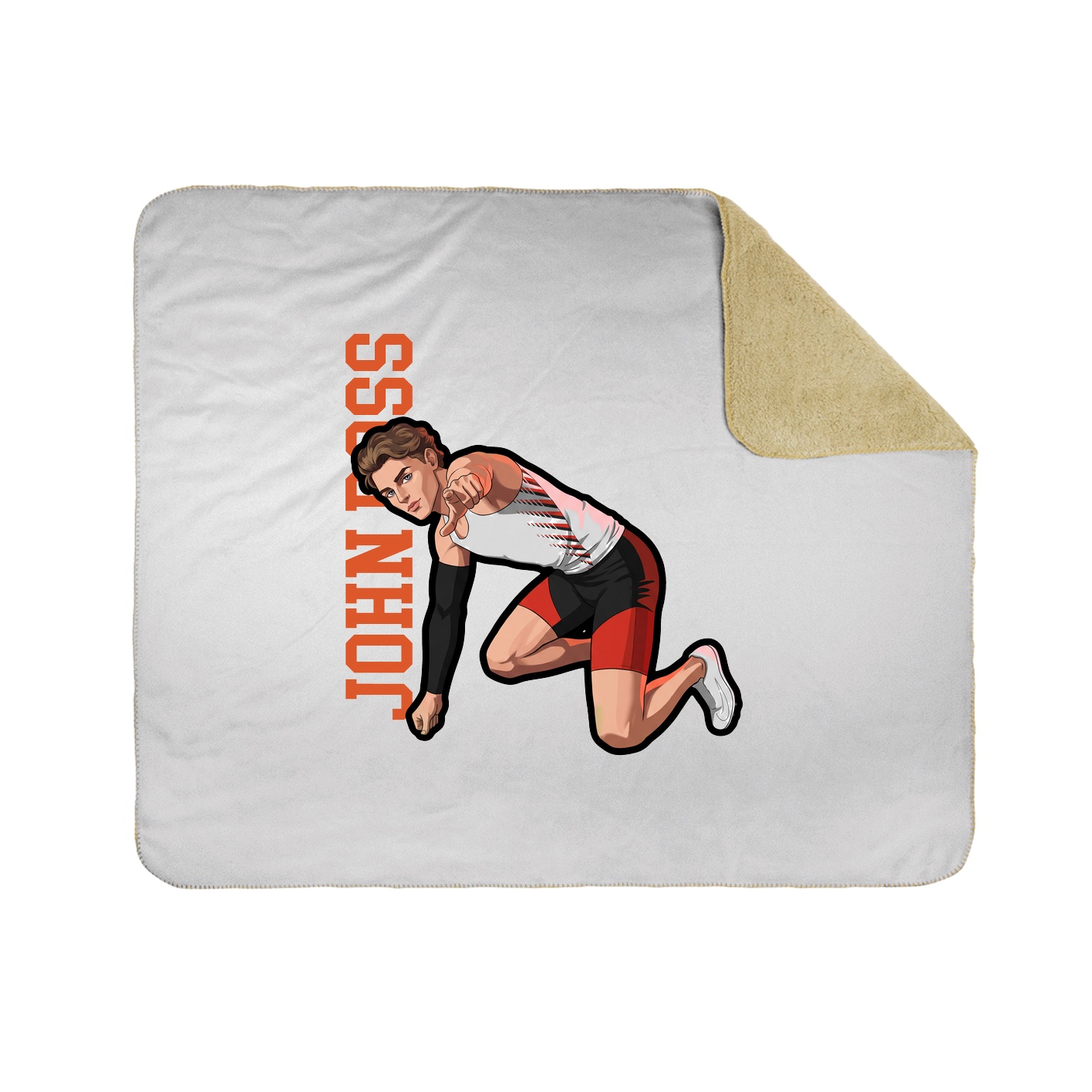 Throw Blanket — Name Vertical in White