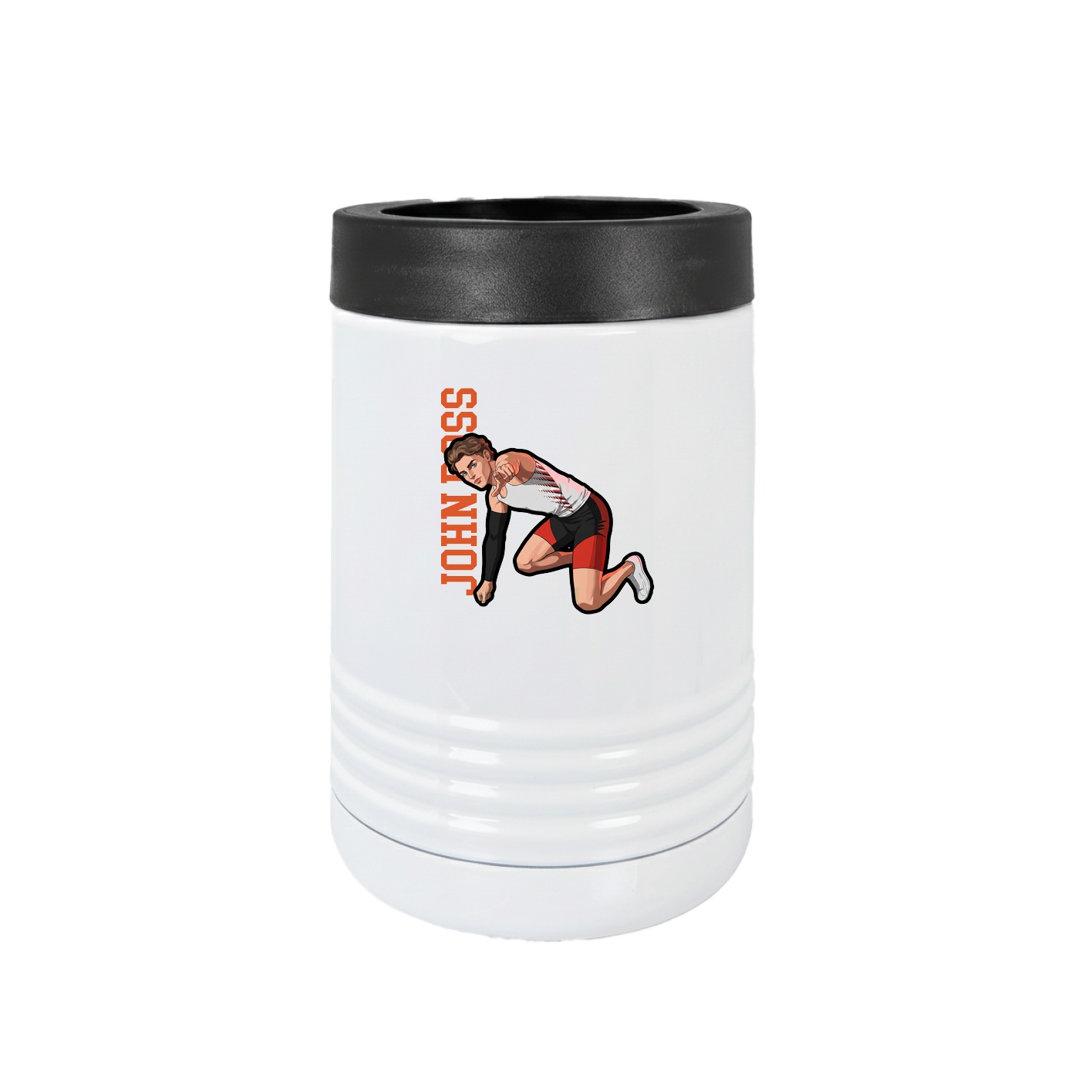 Beverage Holder — Name Vertical in White