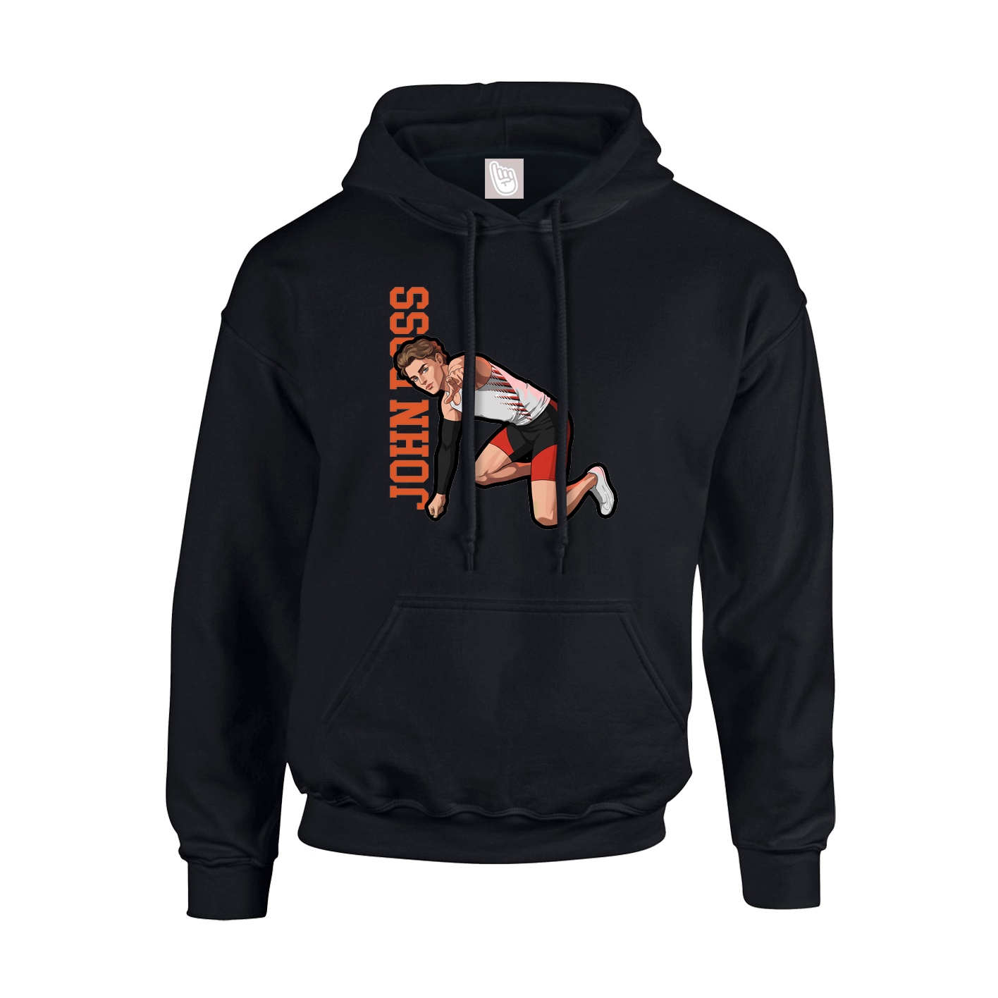 Youth Hoodie — Name Vertical in Black