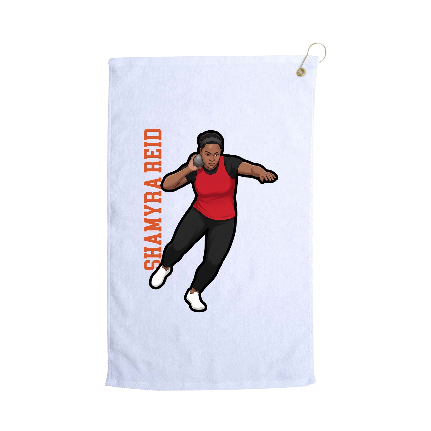 Golf Towel — Name Vertical in White