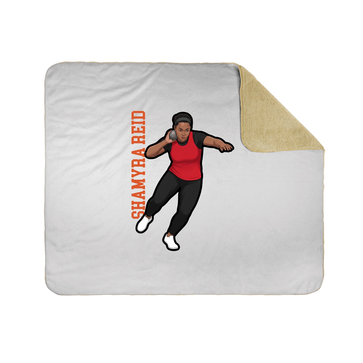 Throw Blanket — Name Vertical in White
