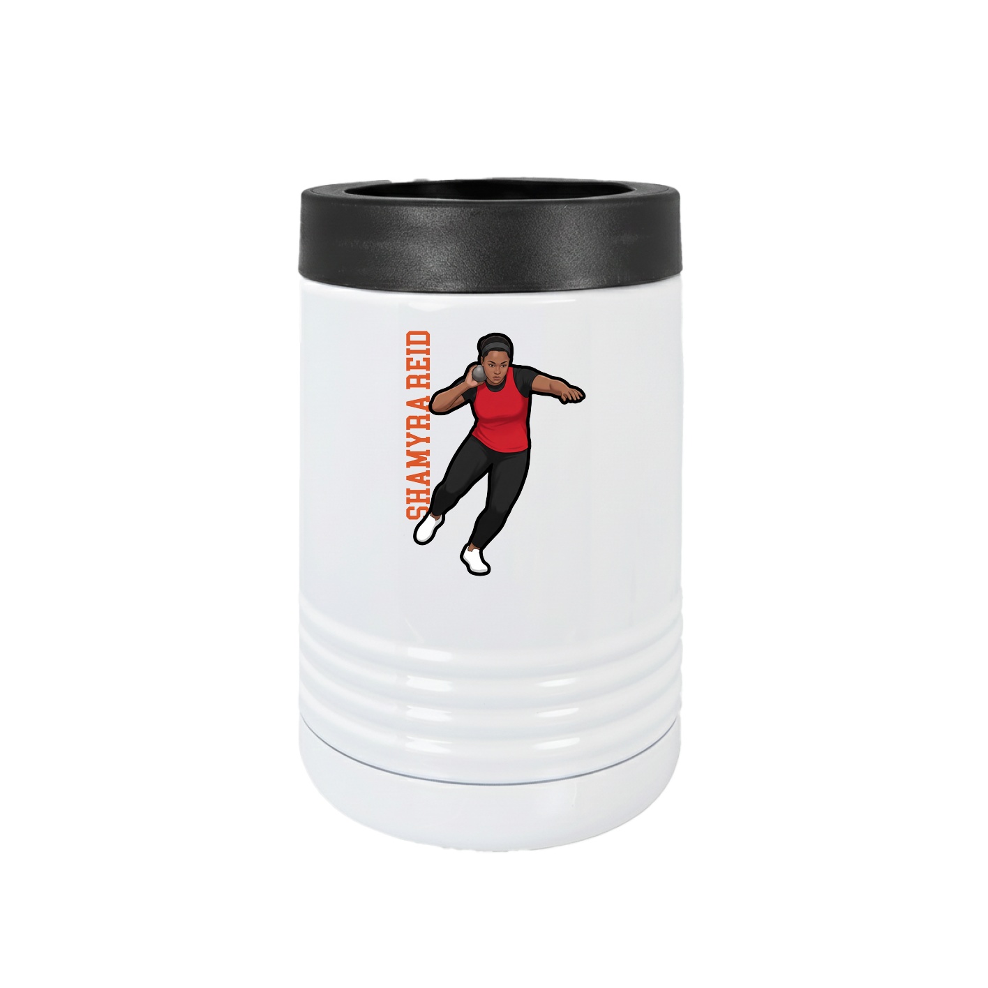 Beverage Holder — Name Vertical in White