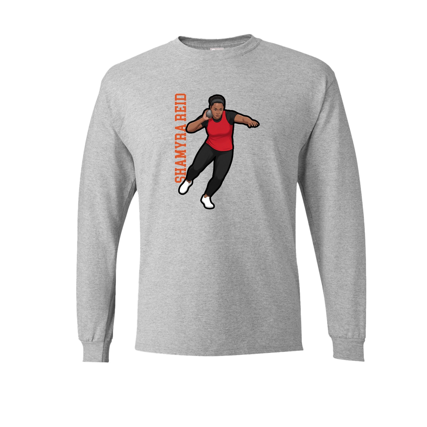 Long Sleeve Tee — Name Vertical in Grey
