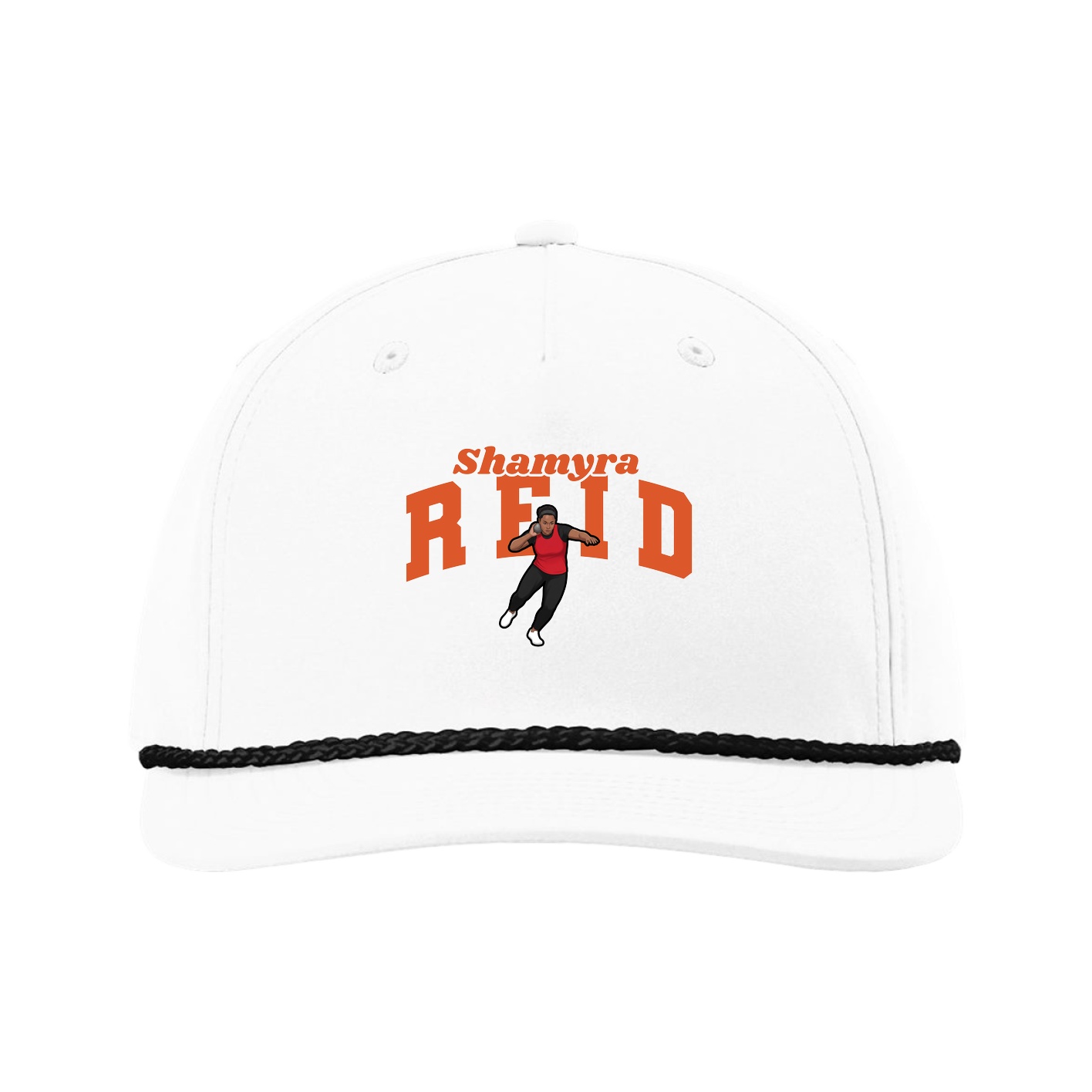 Five-Panel Classic Rope Cap — Signature Arch in White