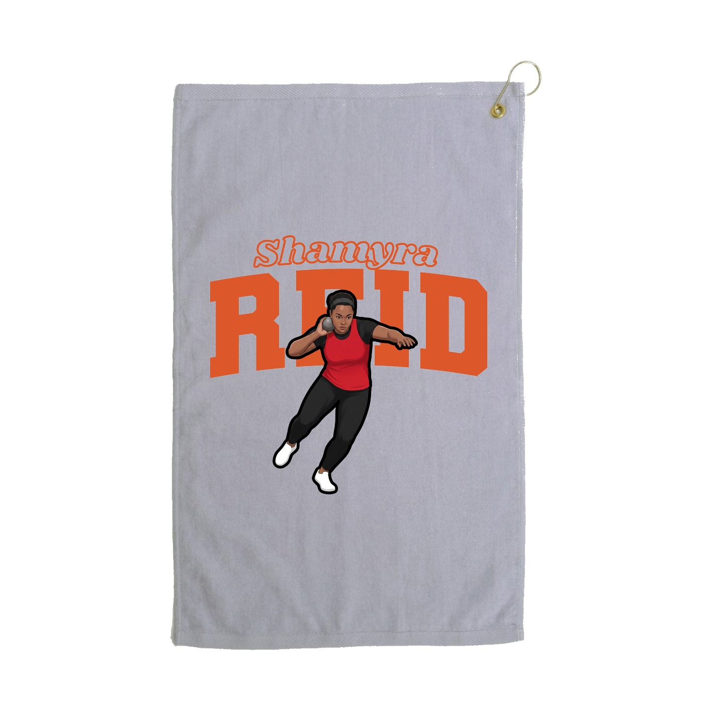 Golf Towel — Name Arch in Grey