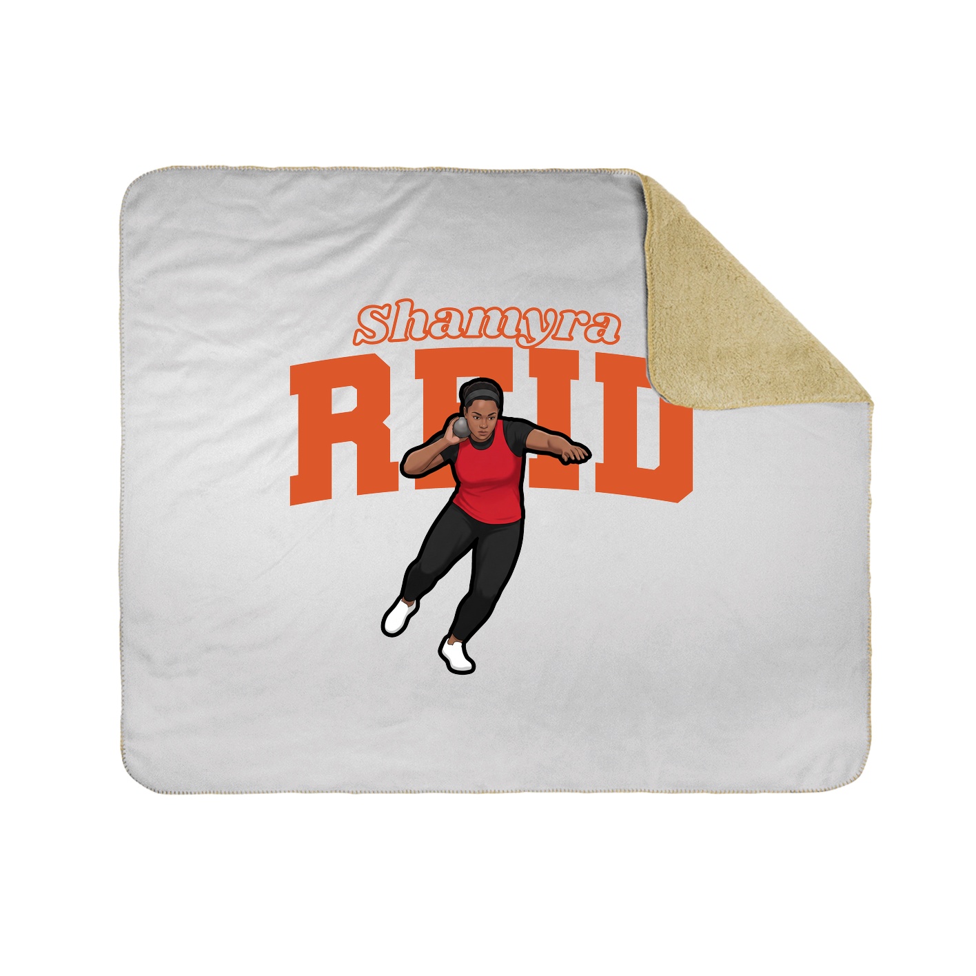 Throw Blanket — Name Arch in White