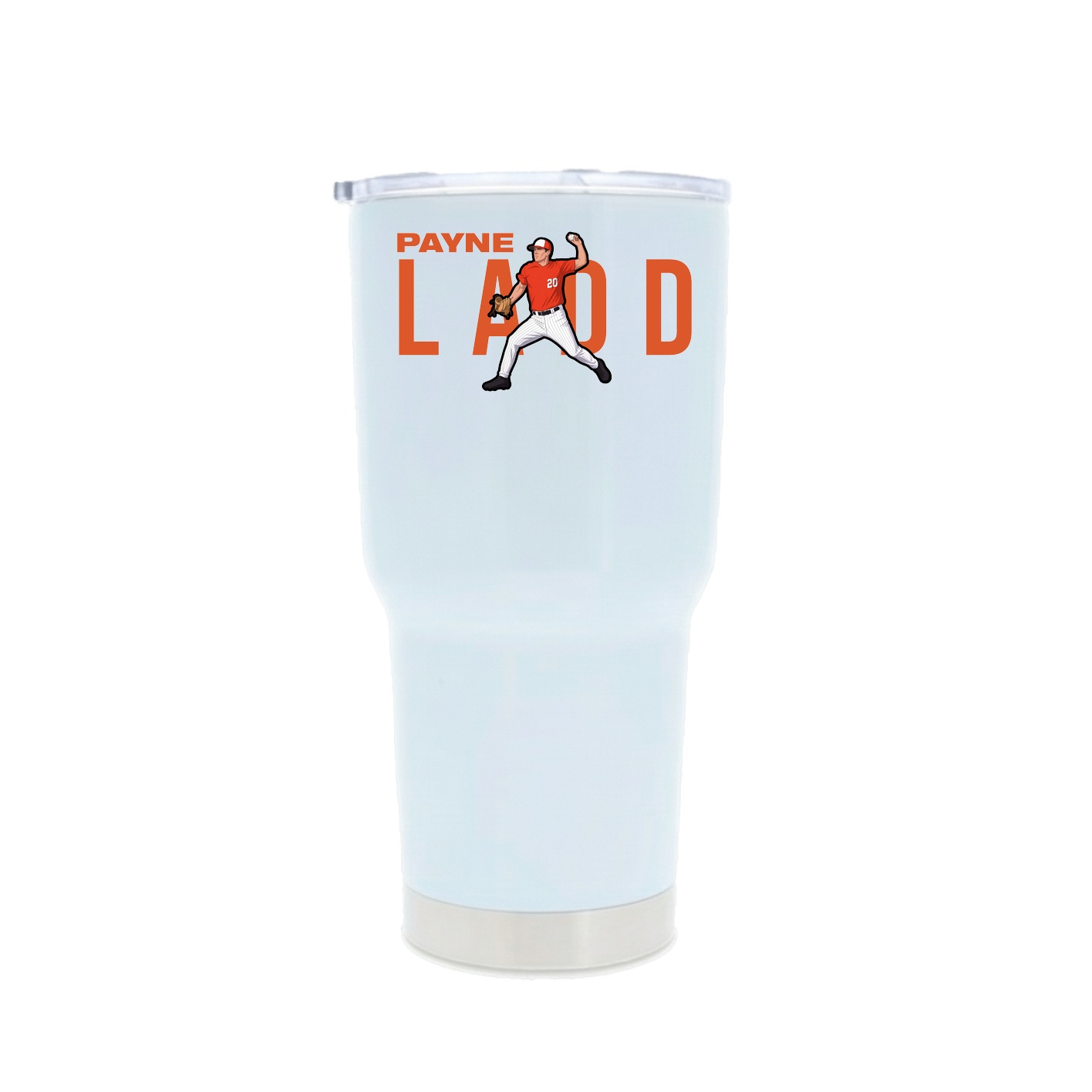 30oz Stainless Steel Tumbler — Player Name in White