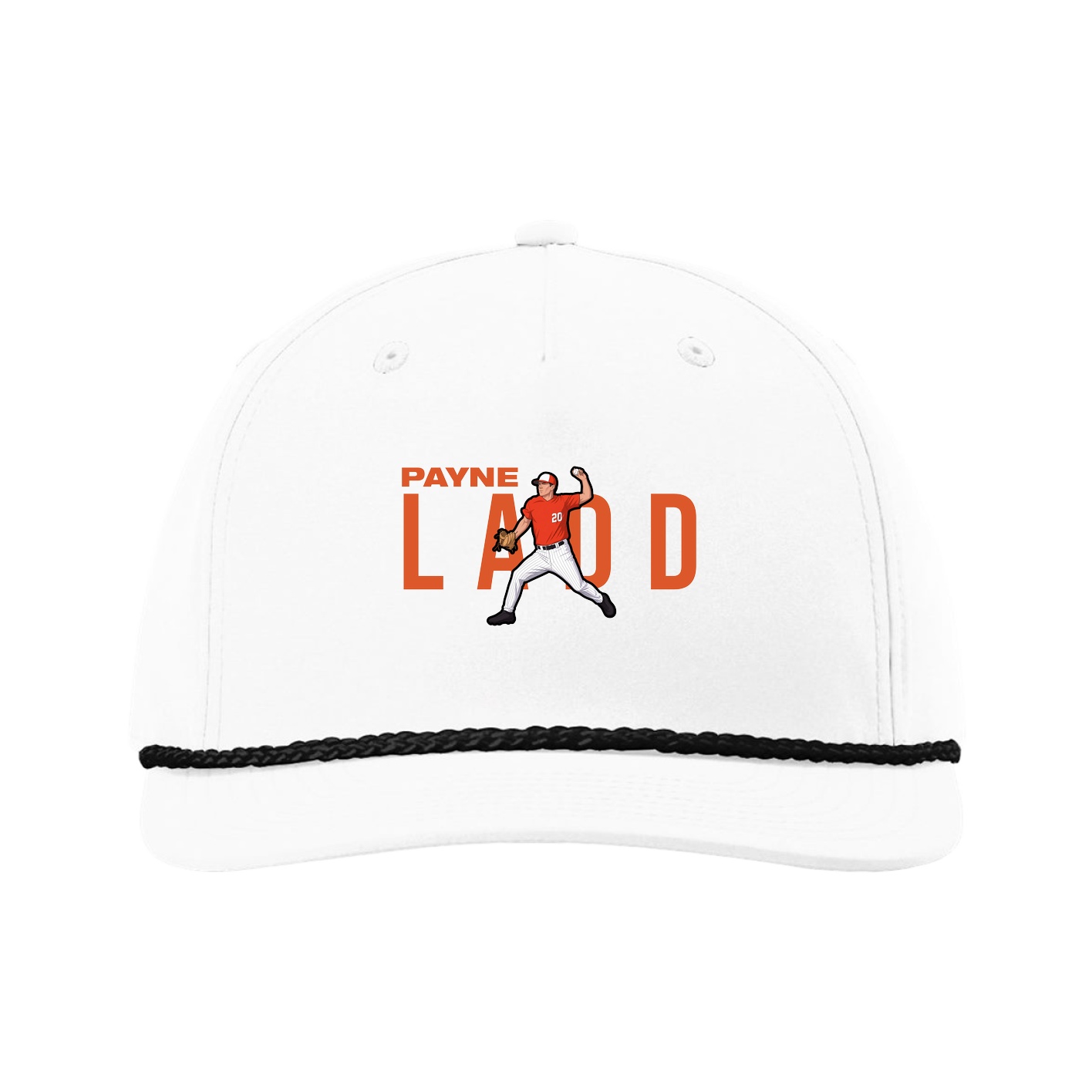 Five-Panel Classic Rope Cap — Player Name in White