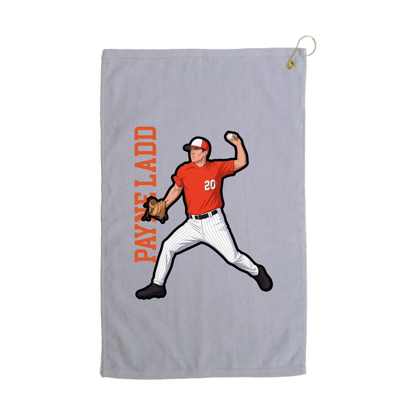 Golf Towel — Name Vertical in Grey