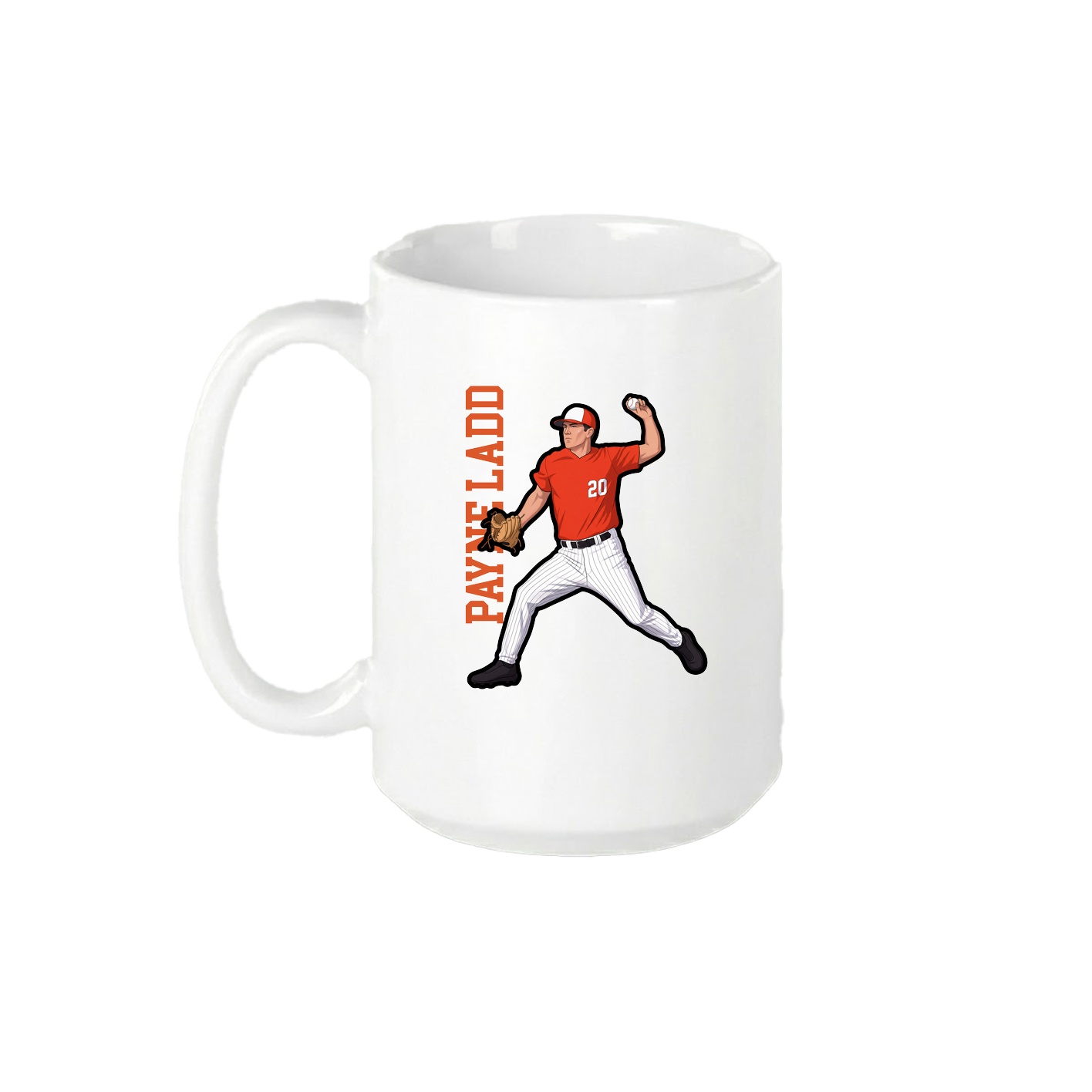 15oz Coffee Mug — Name Vertical in White