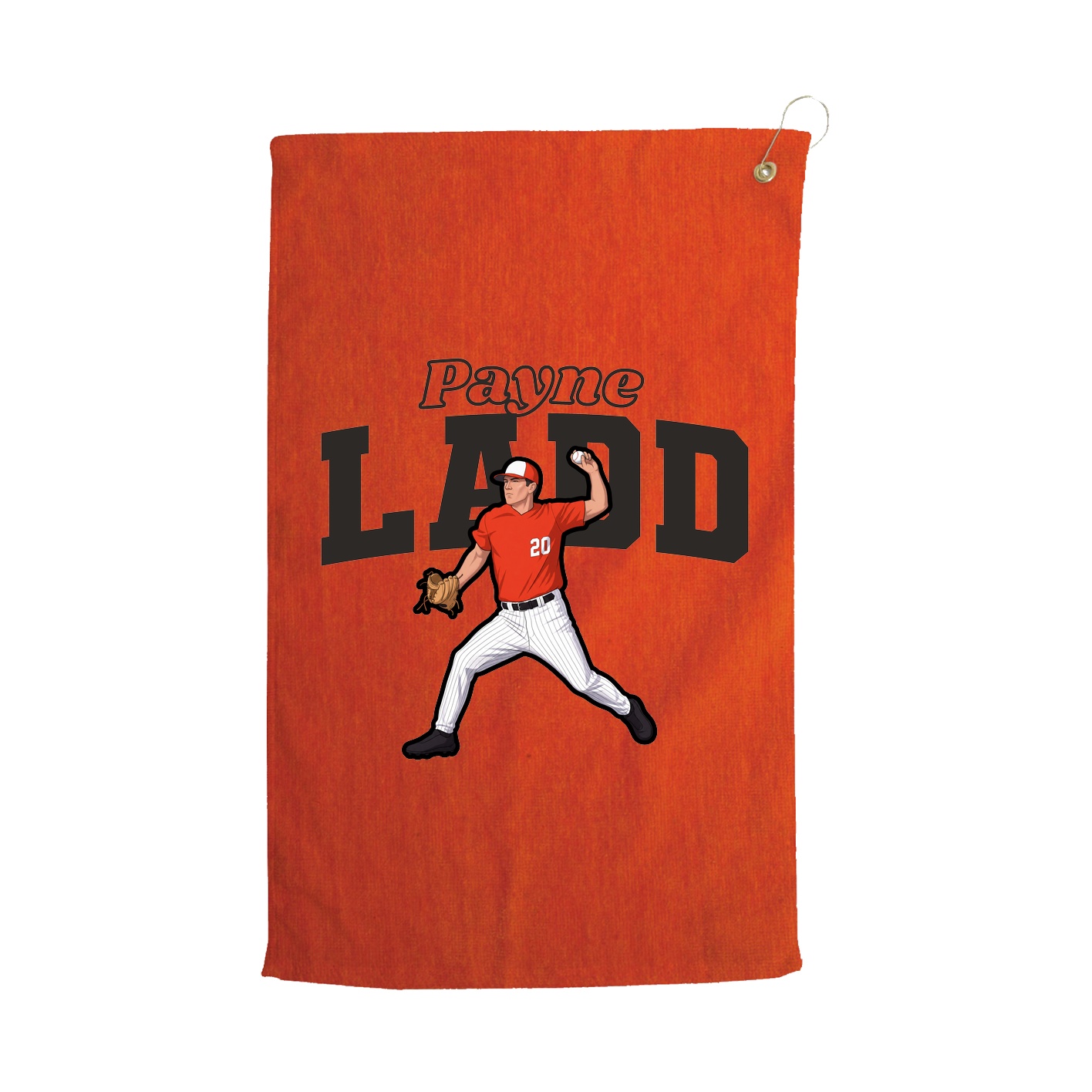 Golf Towel — Name Arch in Orange