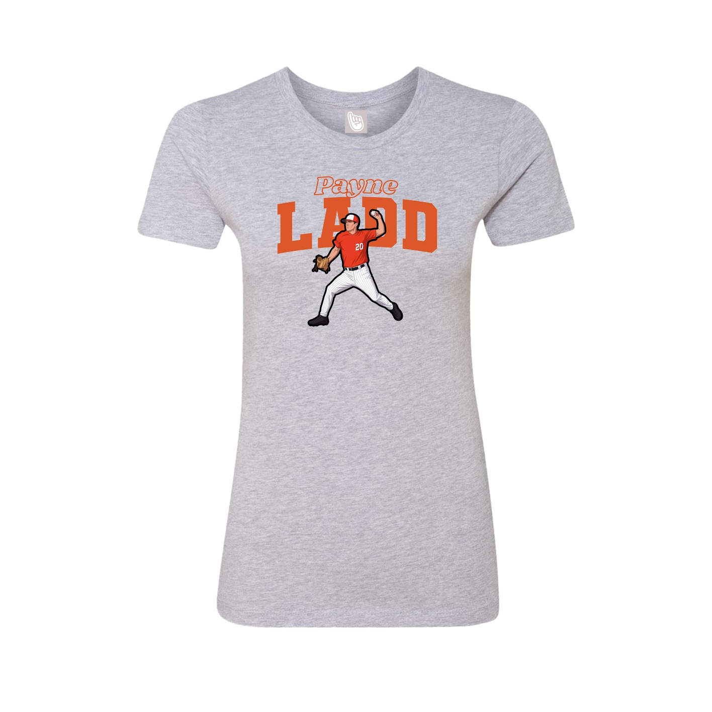 Fitted Women's Tee — Name Arch in Grey