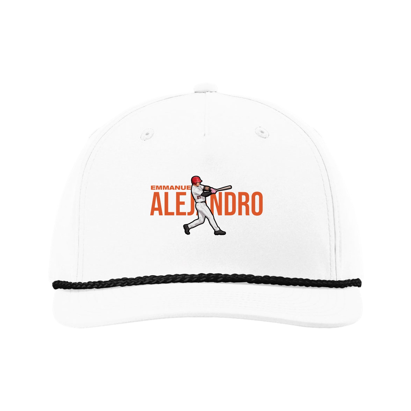 Five-Panel Classic Rope Cap — Player Name in White