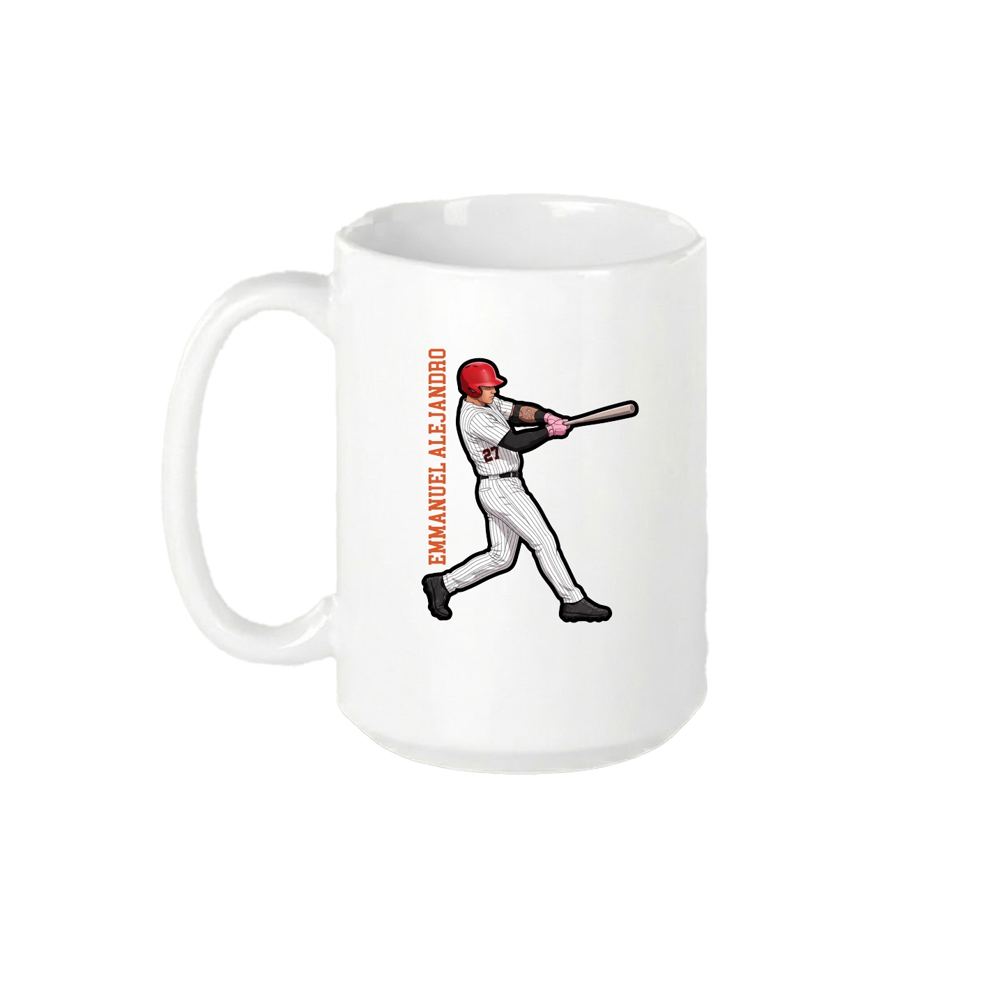 15oz Coffee Mug — Name Vertical in White