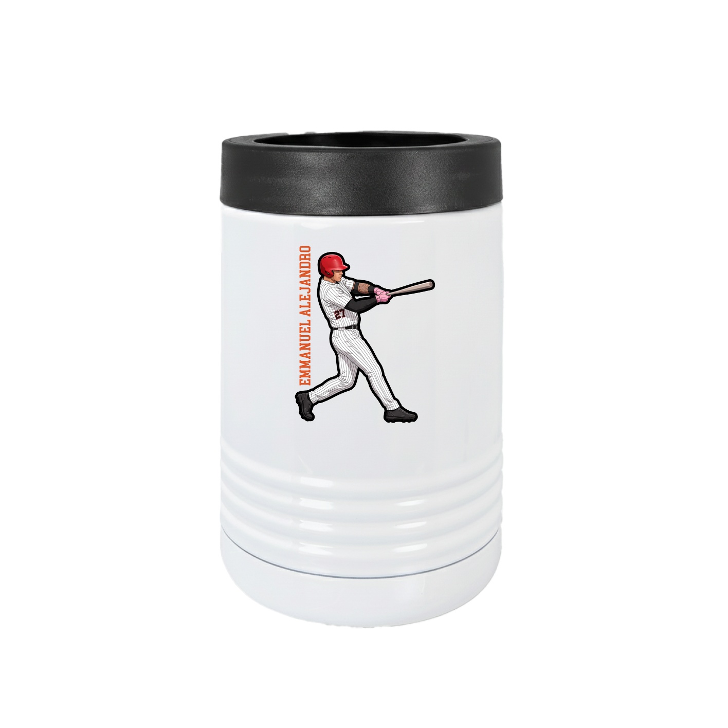 Beverage Holder — Name Vertical in White