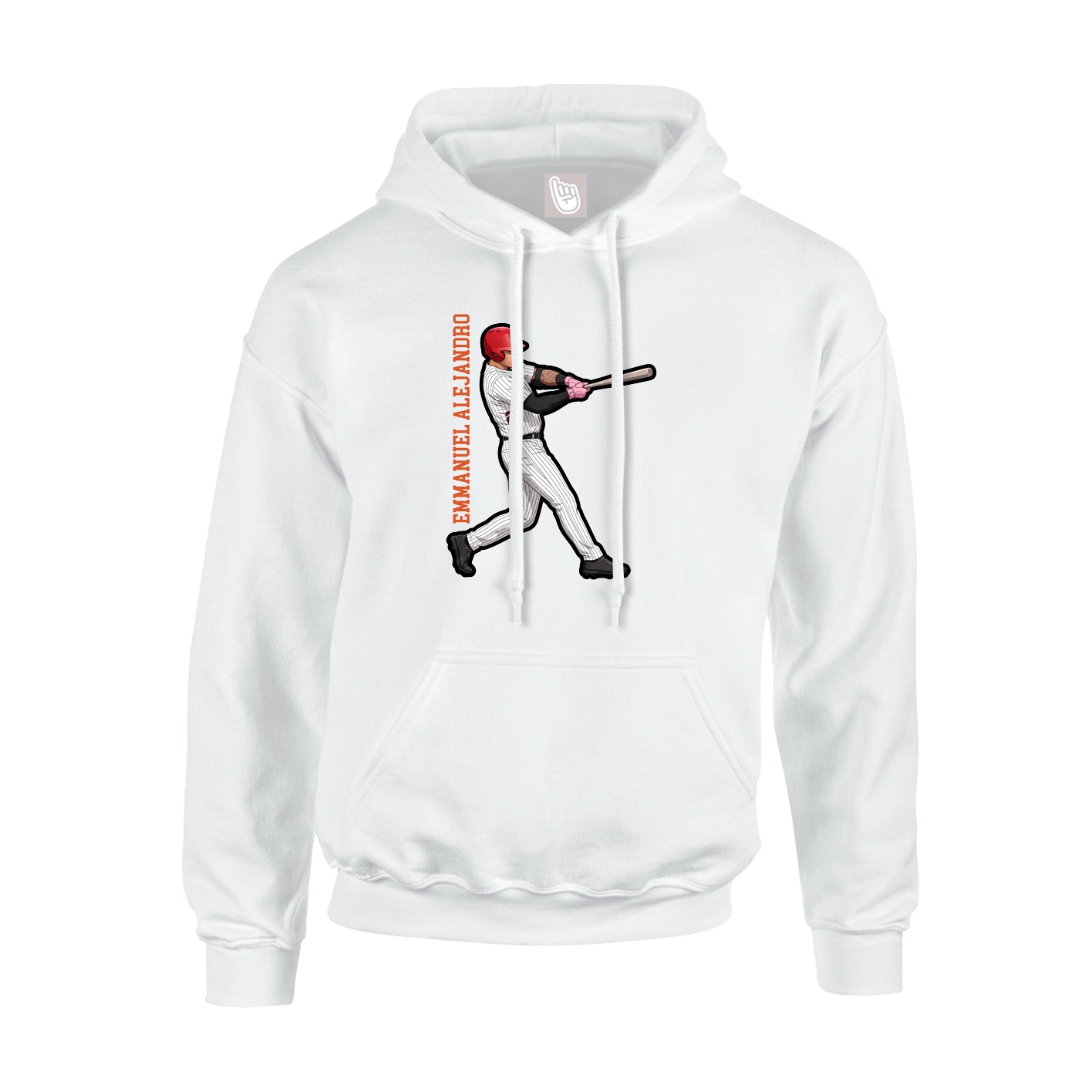 Youth Hoodie — Name Vertical in White