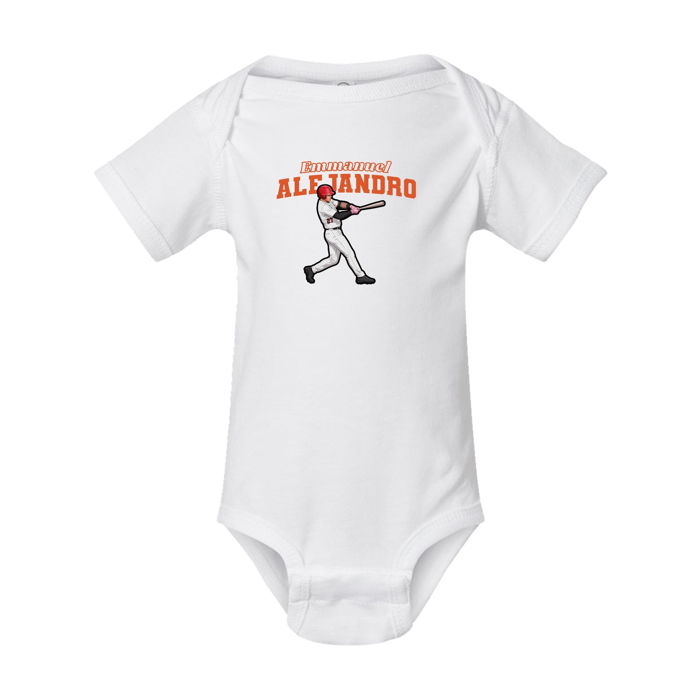 Baby Onesie — Name Arch in White